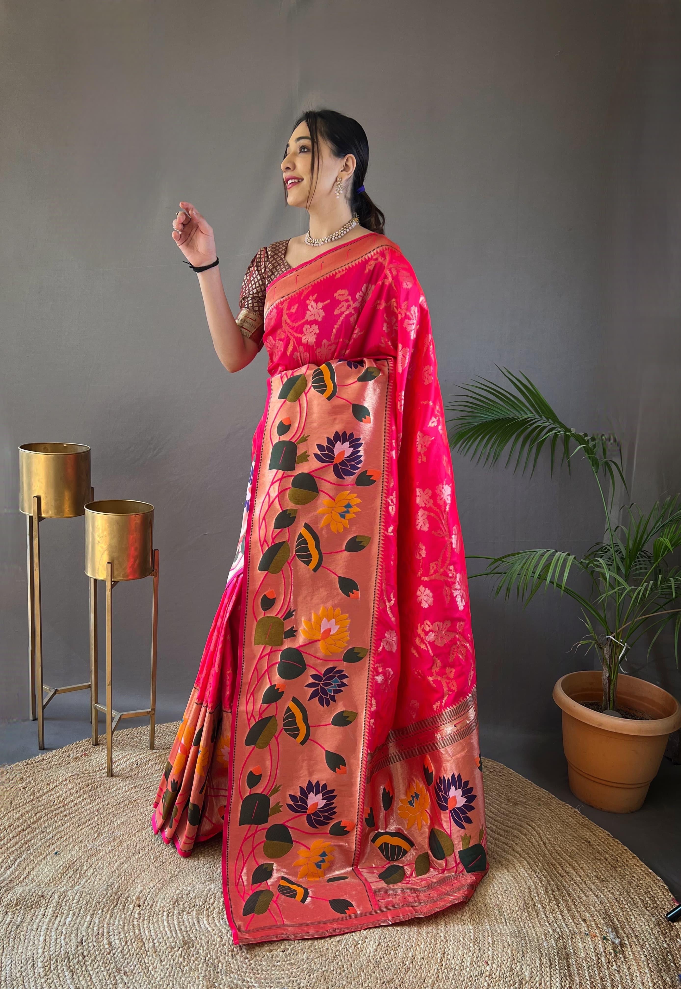 Beautiful Designer Geeta Pure Soft Paithani Silk Saree