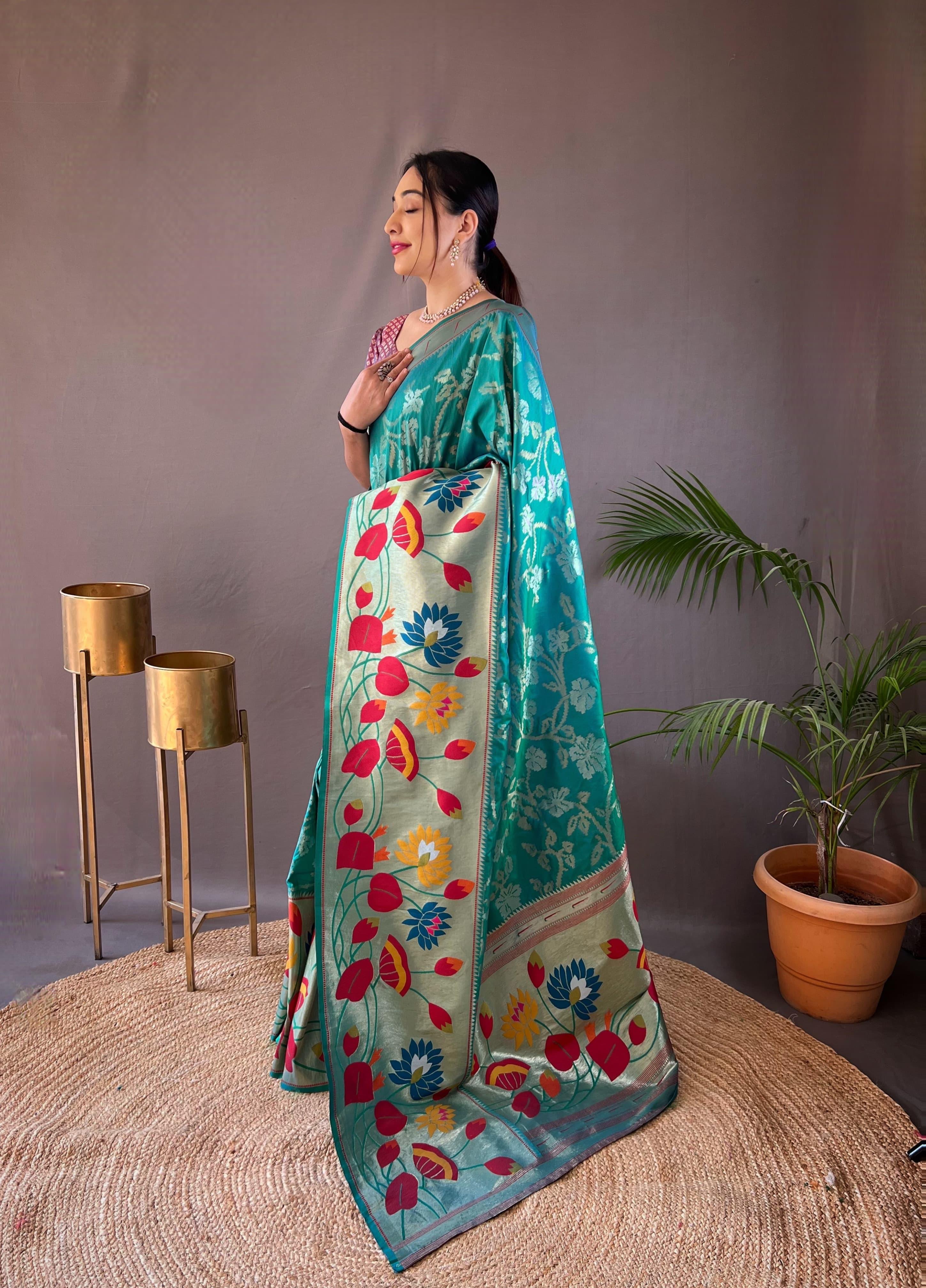 Beautiful Designer Geeta Pure Soft Paithani Silk Saree