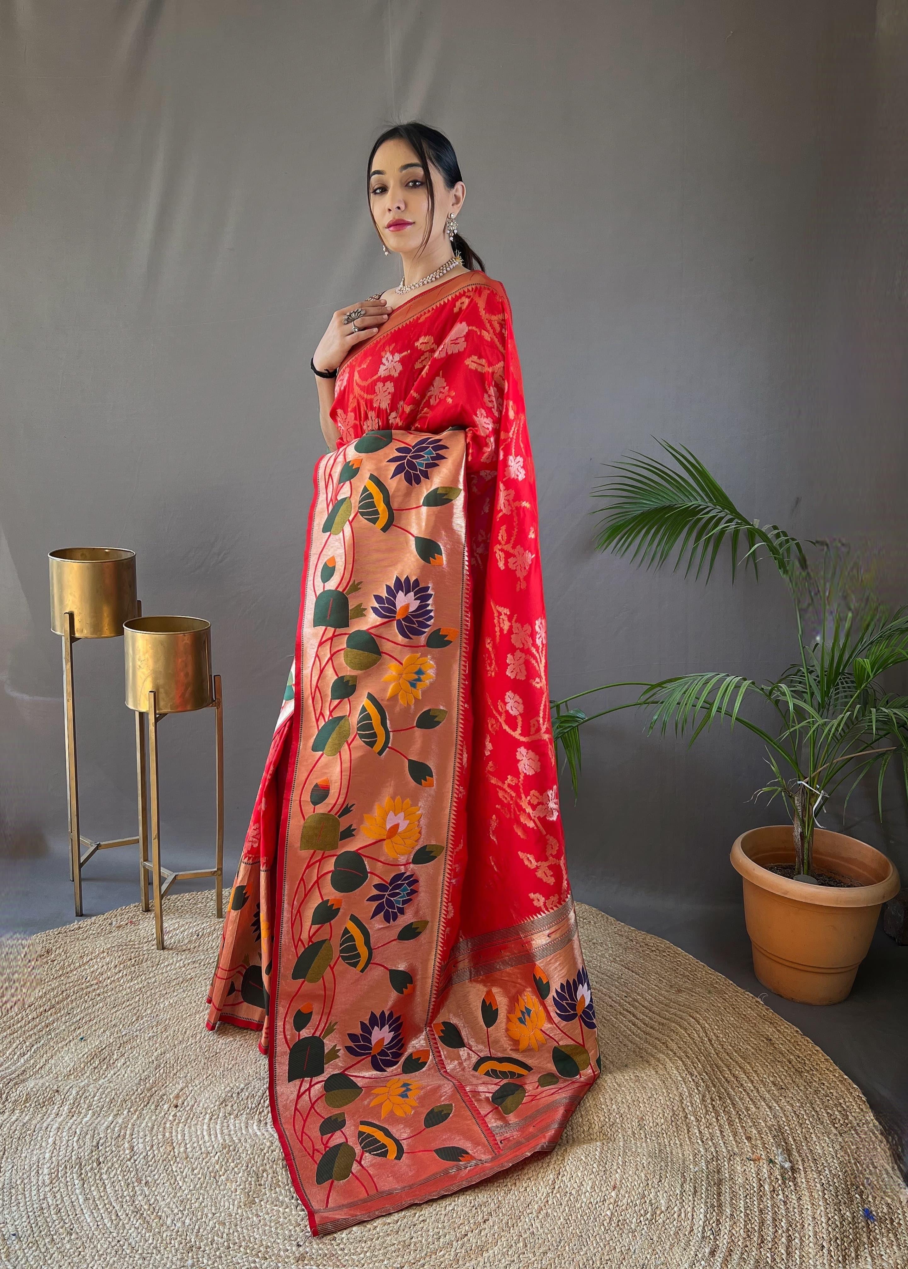 Beautiful Designer Geeta Pure Soft Paithani Silk Saree