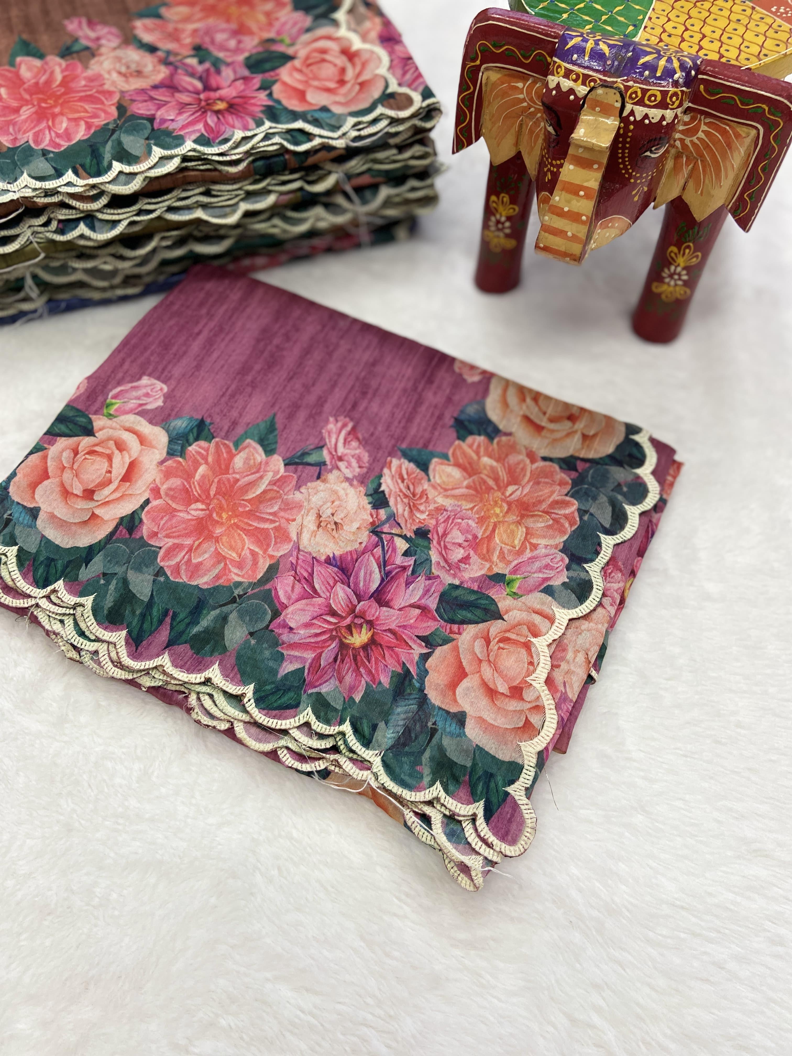Beautiful Designer Summer Special Tussar Silk Saree
