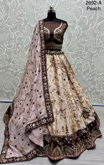 Beautiful Designer Bridal Pure Heavy Pure Viscous Work Lehenga Choli