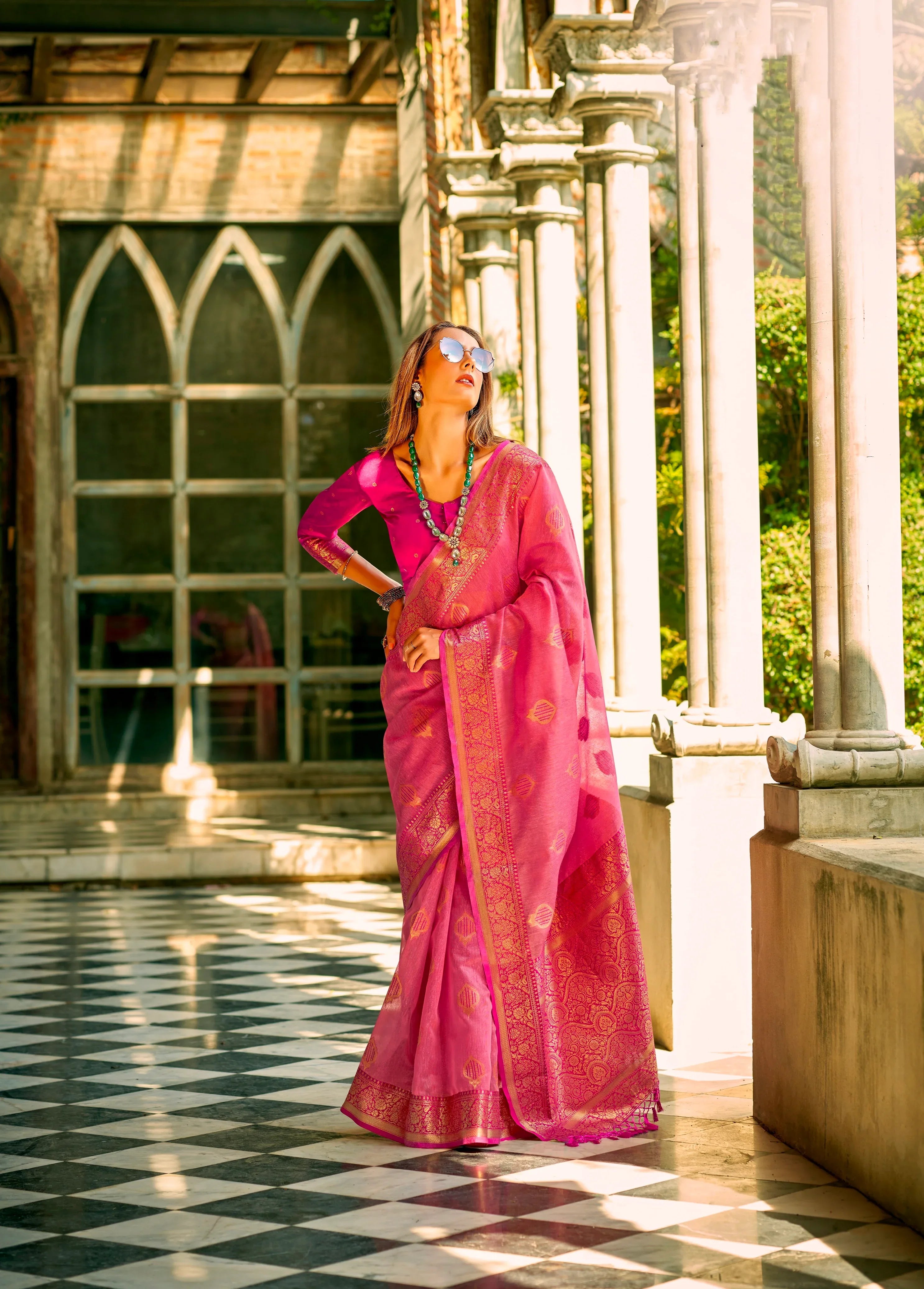 Beautiful Designer Occasion Wear Tissue Silk Saree
