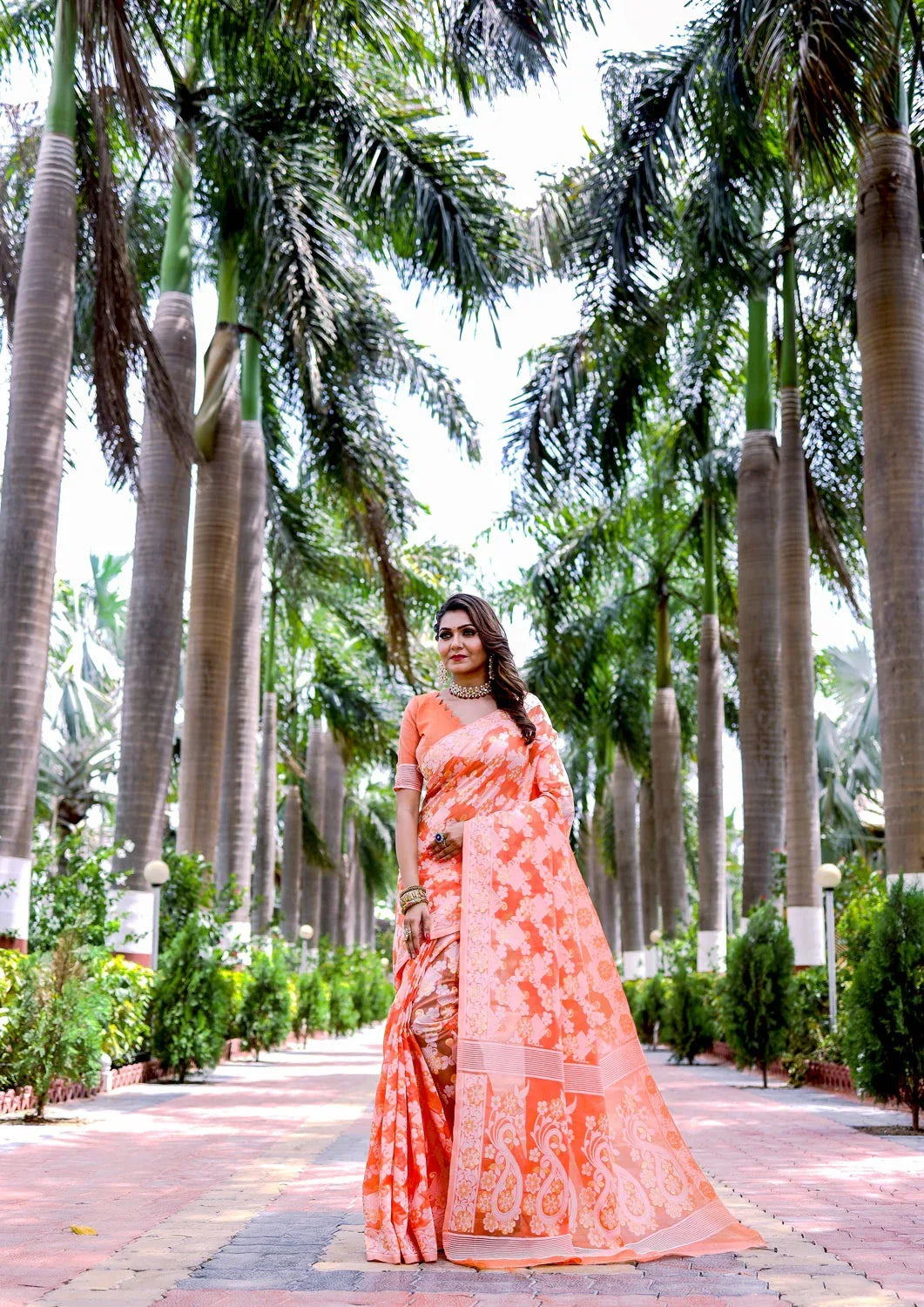 Beautiful Designer Soft Pure Jamdani Cotton Saree