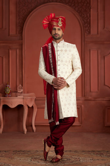 Indian Traditional Wedding Designer Sherwani Suit