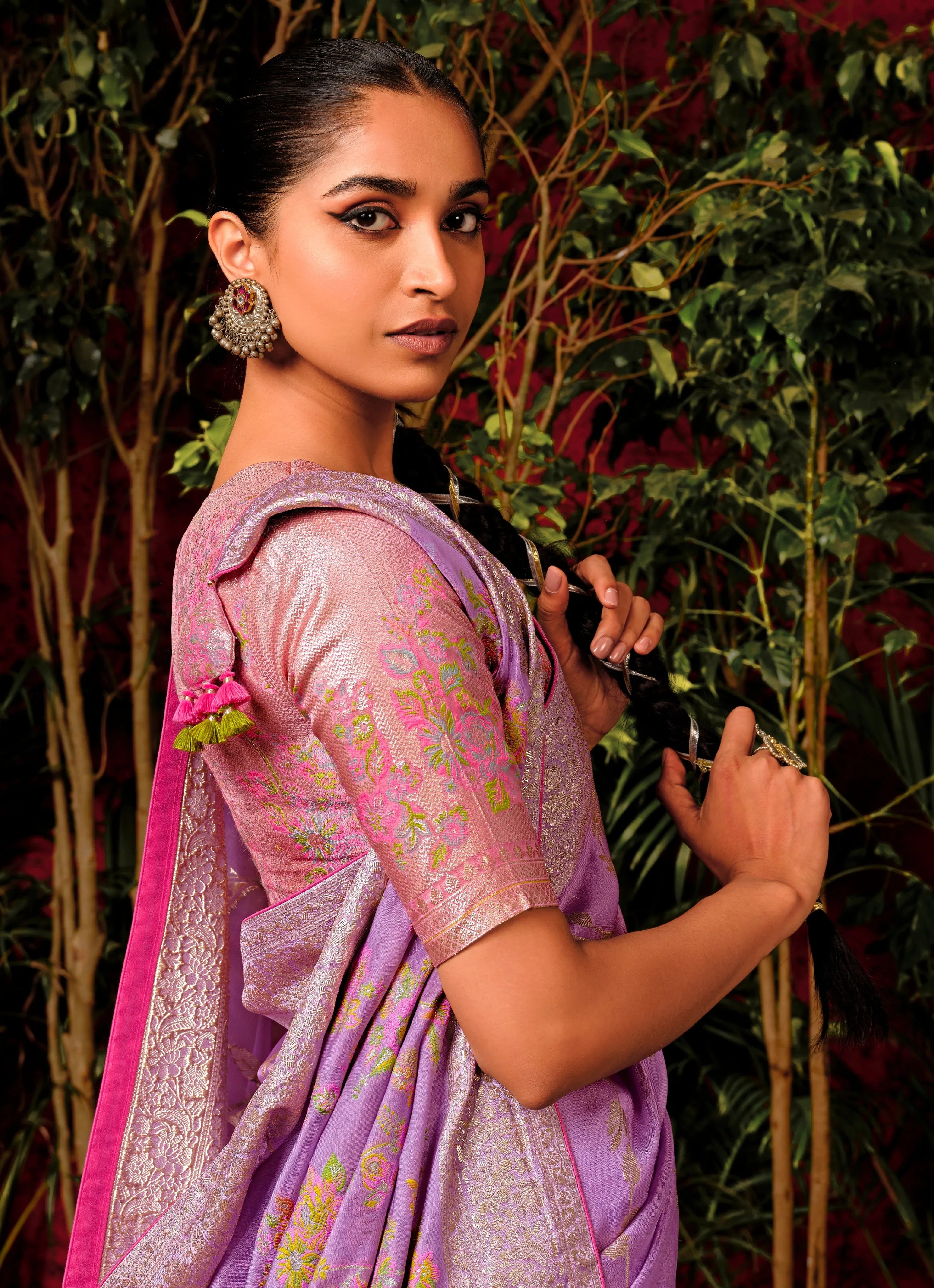 Beautiful Designer Wedding Wear Pure Viscose Dola Silk Saree