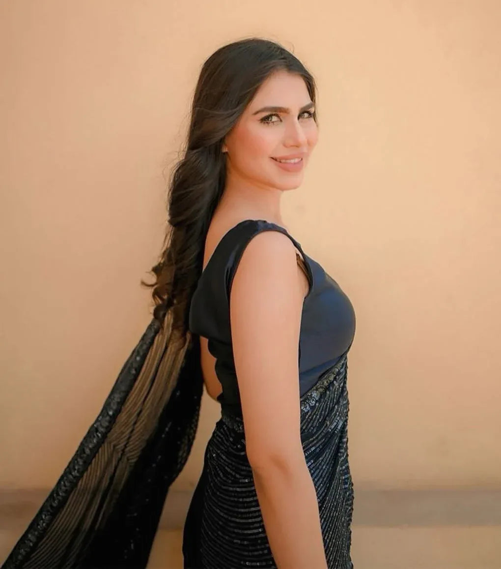 Beautiful Designer Soft Georgette with Sequence Saree