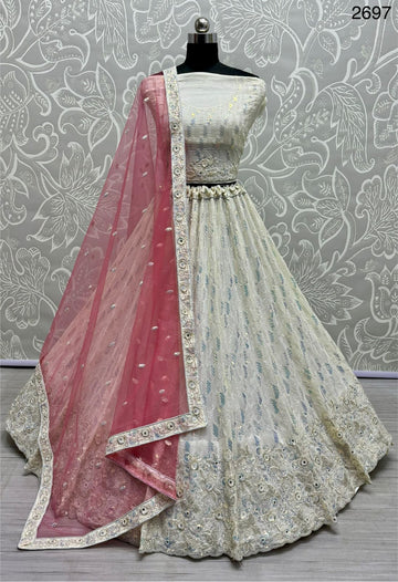 Beautiful Designer Bridal Pure Georgette With Sequence Lehenga Choli
