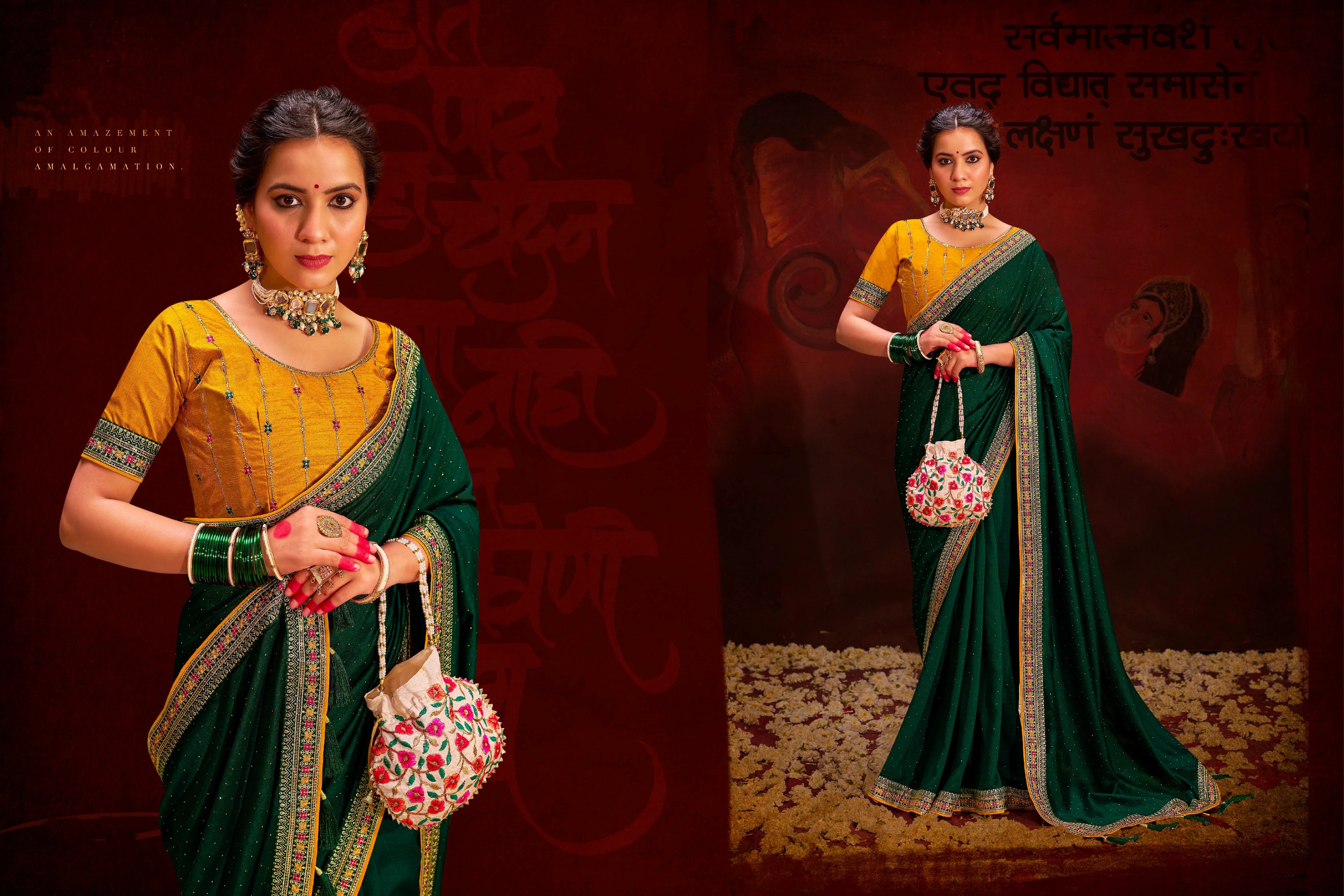 Beautiful Designer Occasion Wear Heavy Vichitra Silk Saree