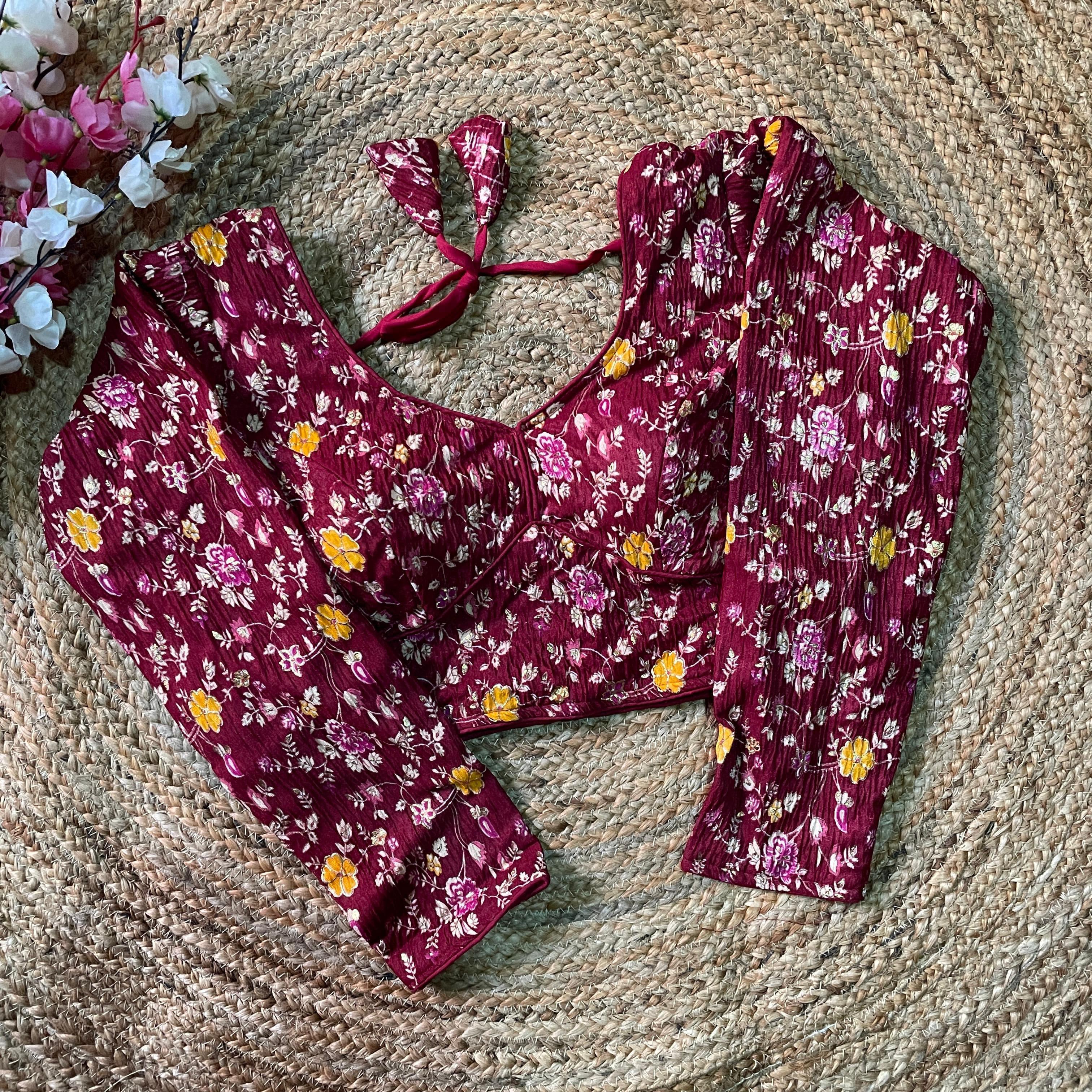 Beautiful Designer Readymade Kashmiri Crush Silk Blouse