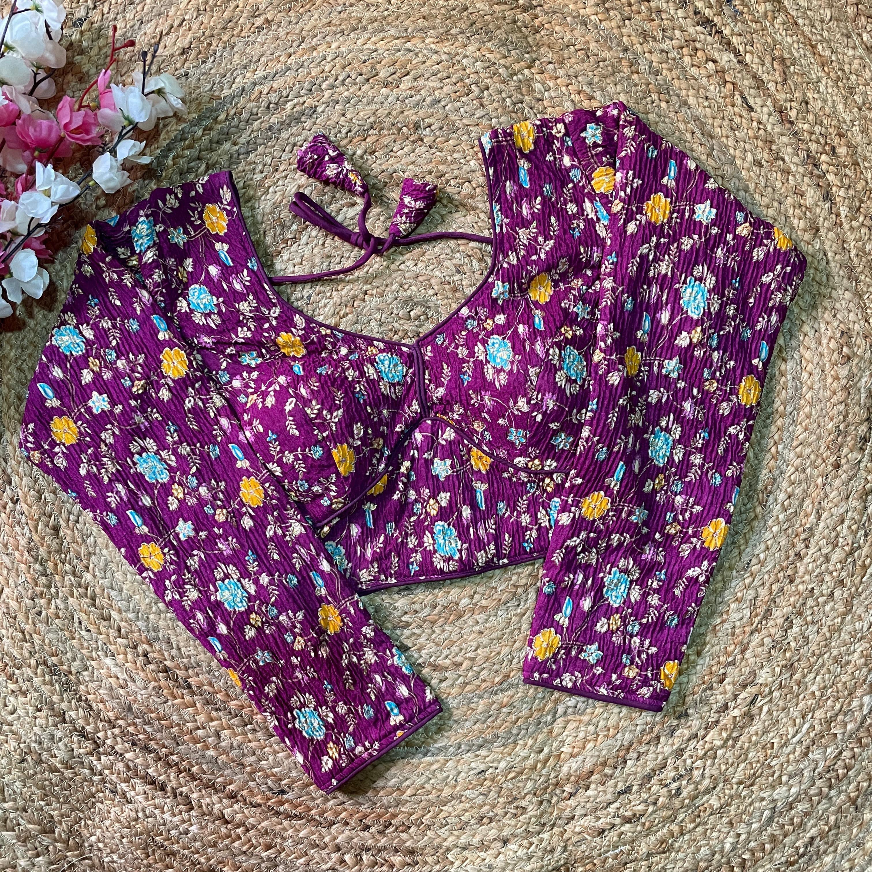 Beautiful Designer Readymade Kashmiri Crush Silk Blouse