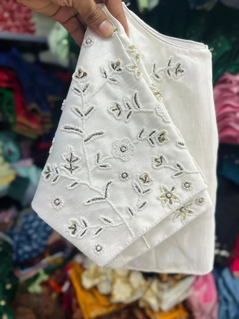 Beautiful Designer Readymade Raw Silk Blouse