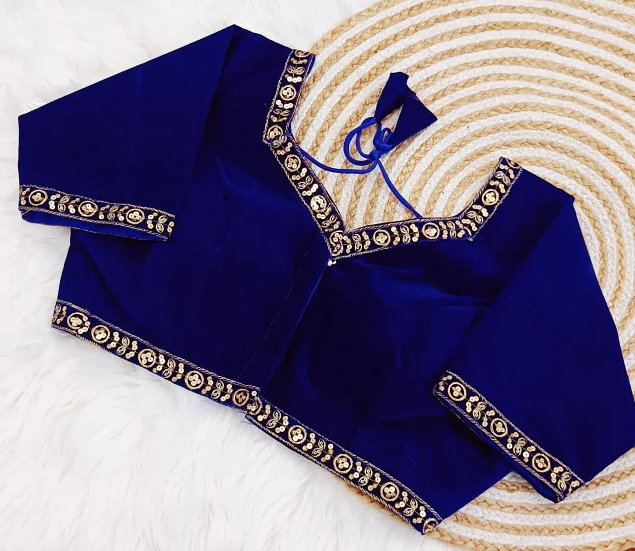 Beautiful Designer Readymade Velvet Blouse
