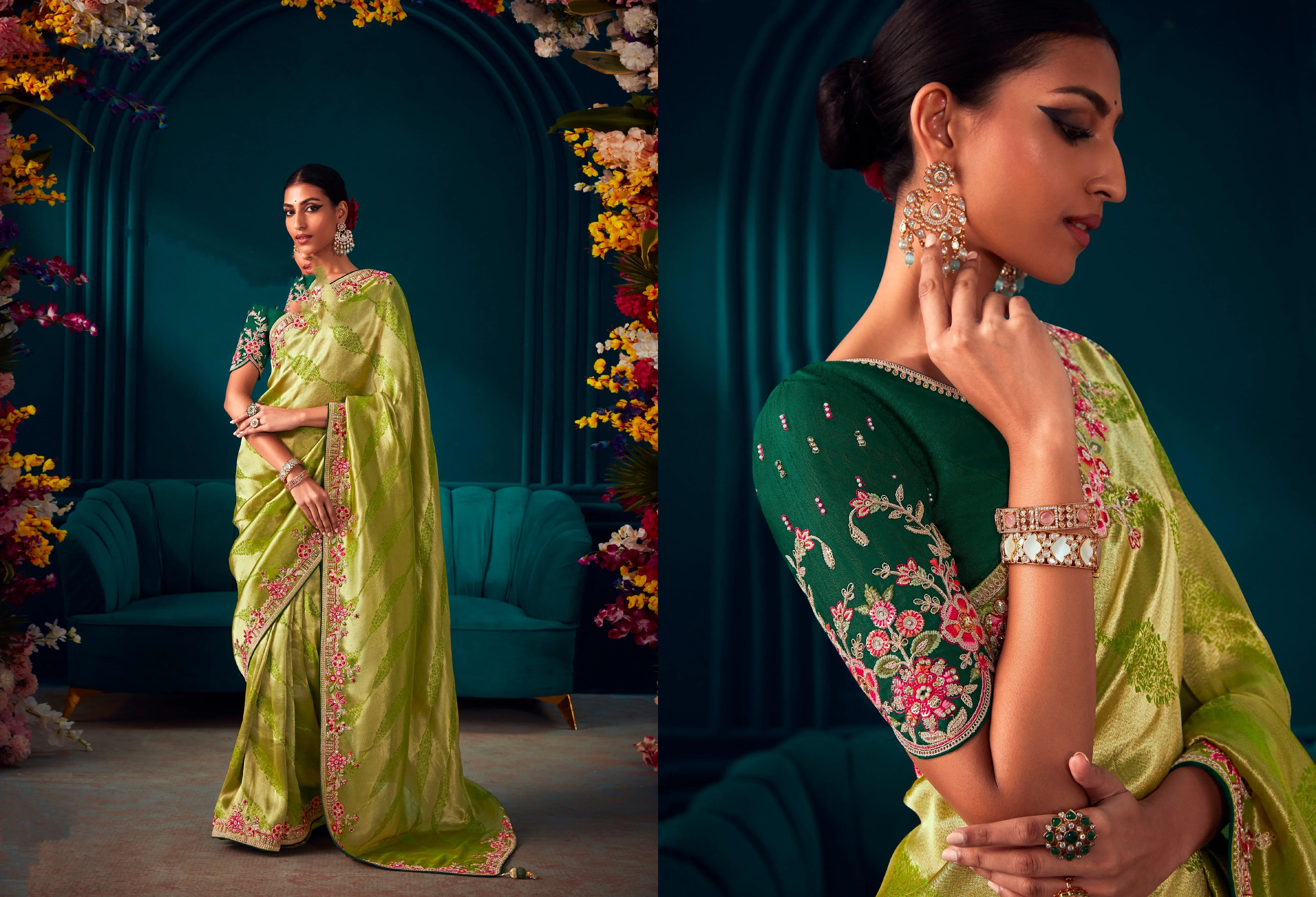 Beautiful Designer Wedding Wear Pure Banarasi Kanjivaram Saree