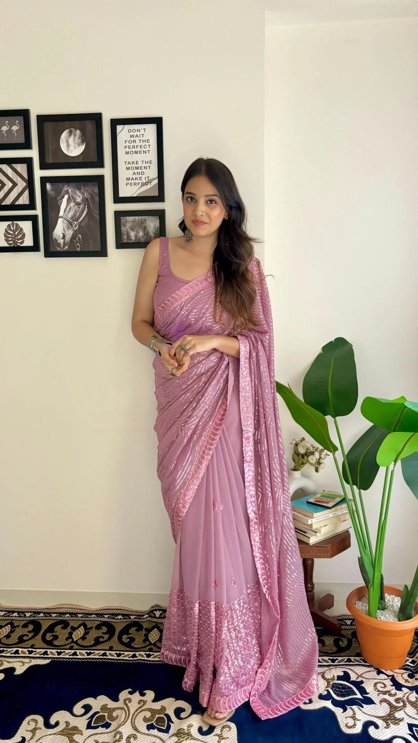 Beautiful Designer Soft Georgette with Sequence Saree