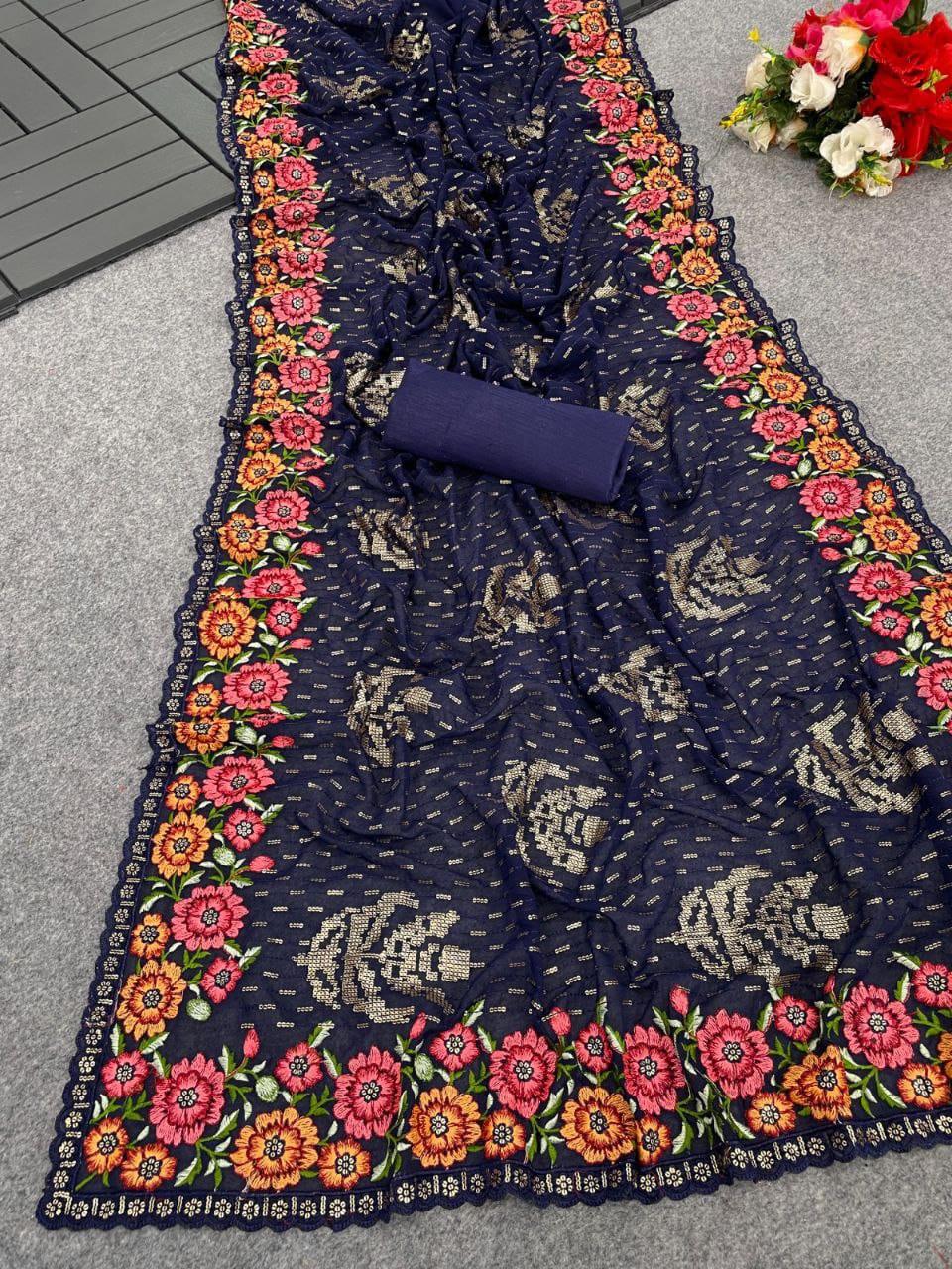 Beautiful Designer Soft Georgette with Sequence Saree