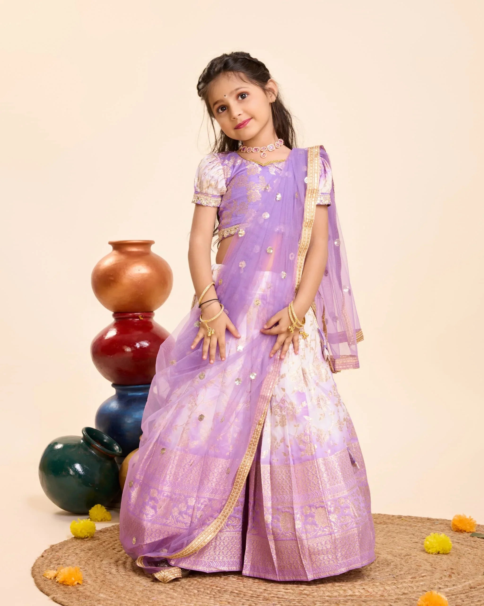 Beautiful Designer Party Wear Soft Silk Kid&