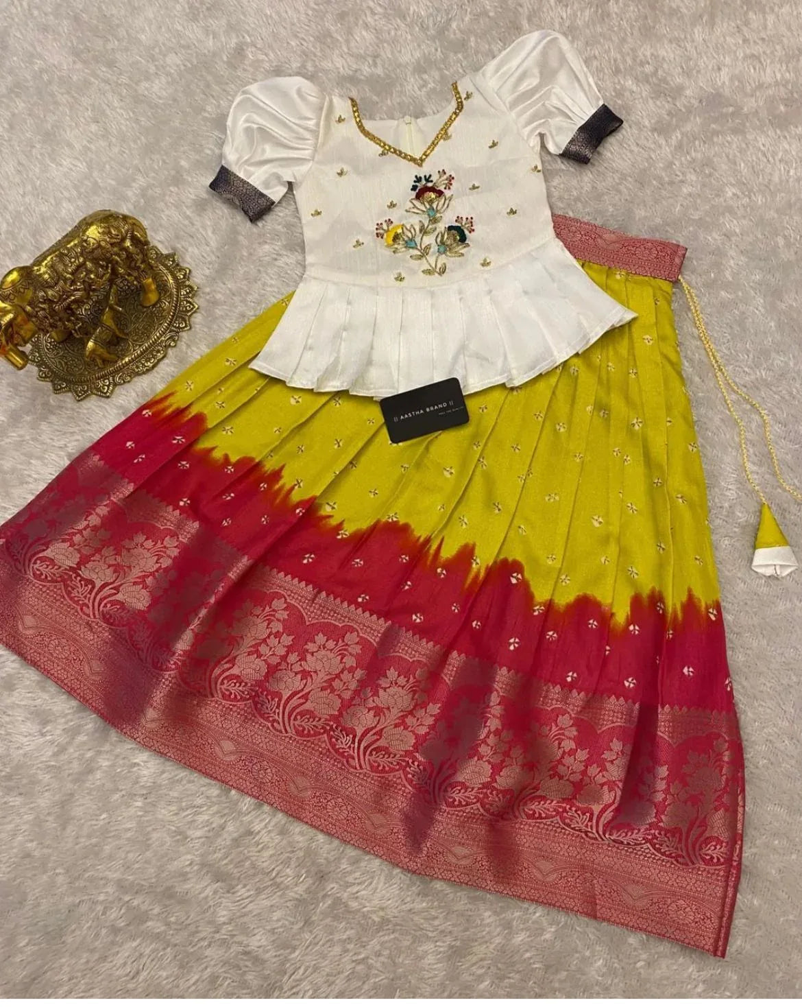 Beautiful Designer Party Wear Soft Dola Silk Kid&