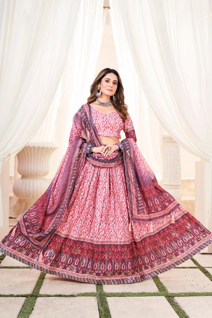 Beautiful Designer Soft Chinon Heavy Embroidery Gown