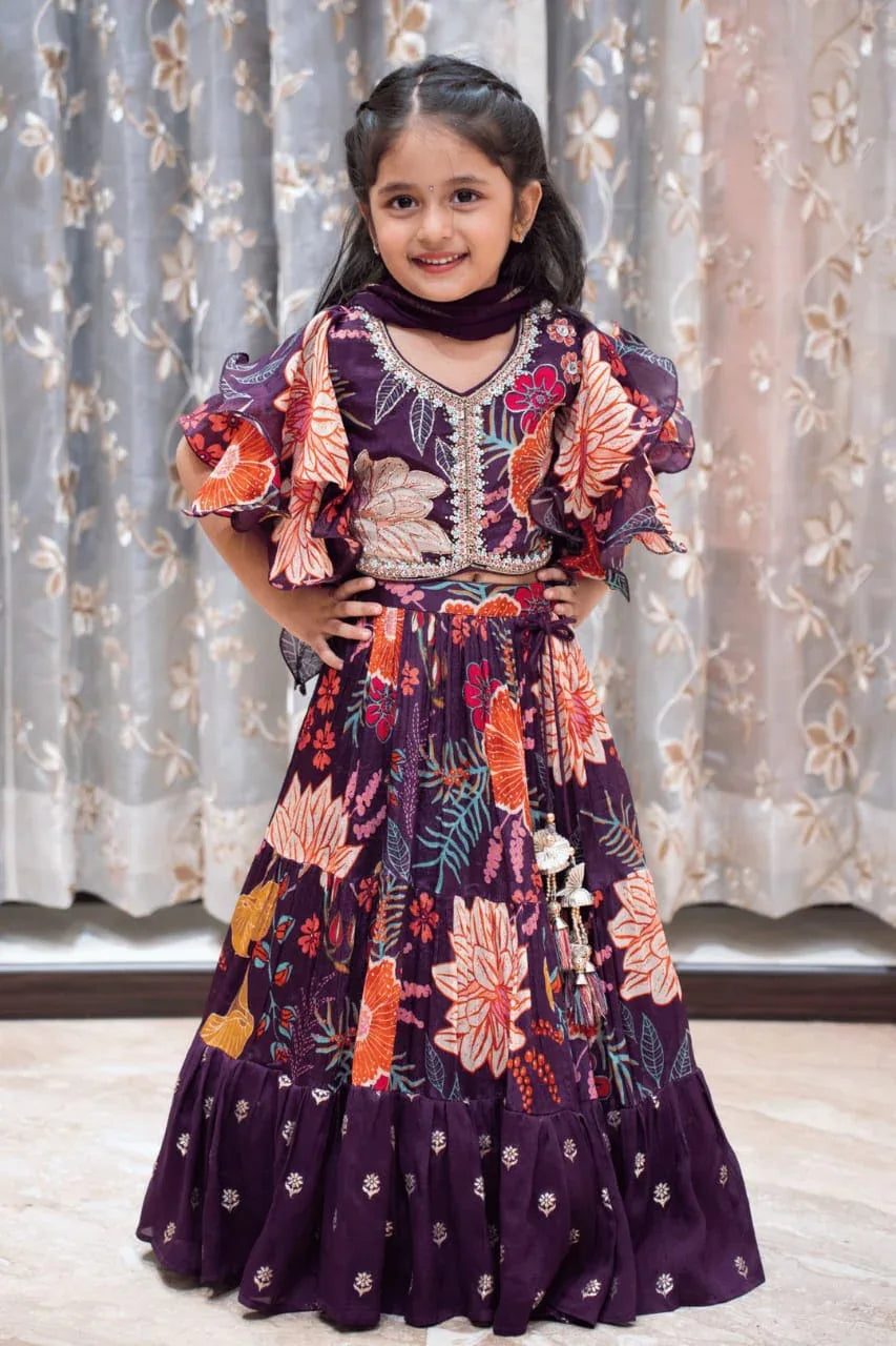 Beautiful Designer Party Wear Soft Faux Georgette Kid&