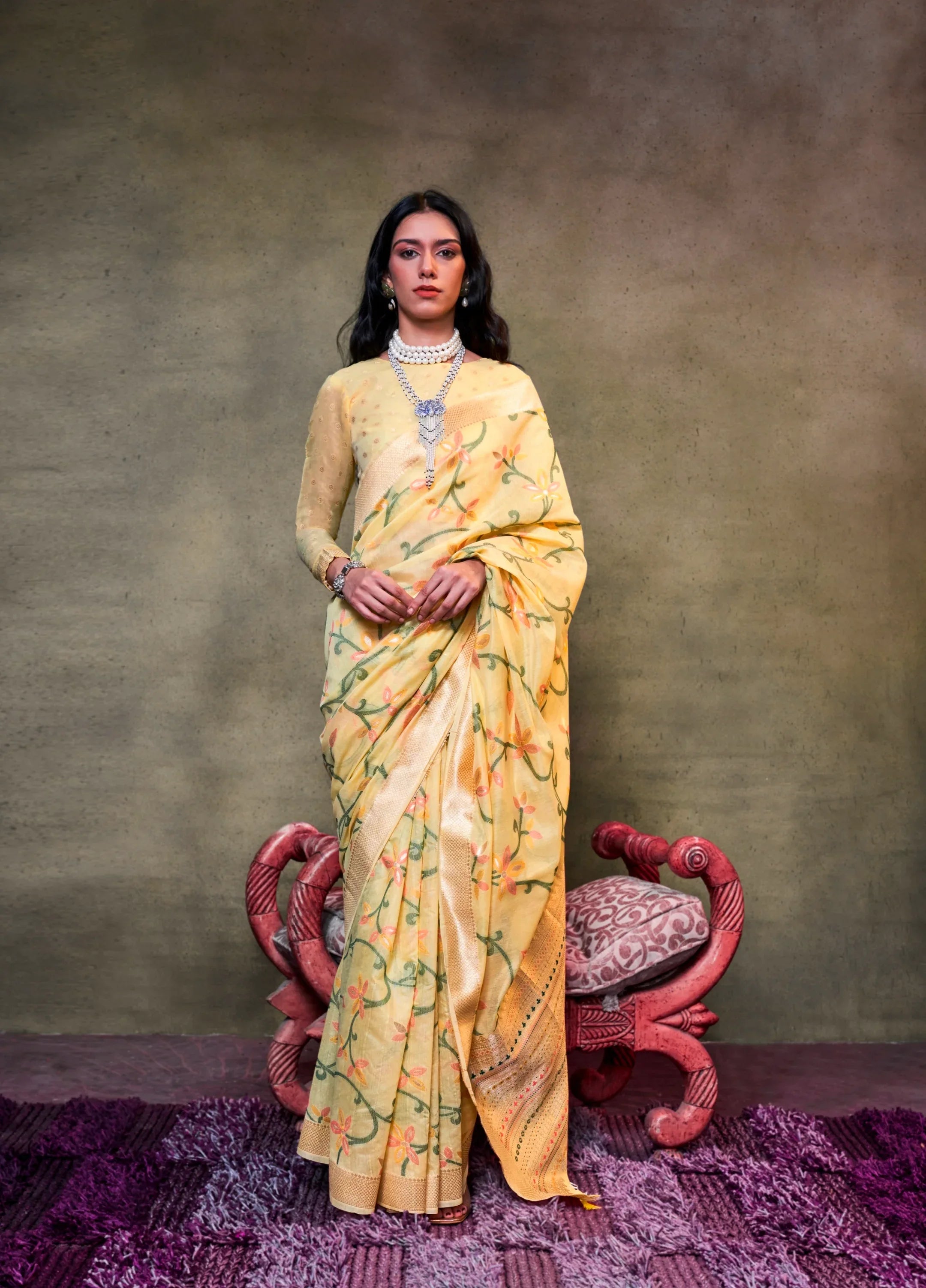 Beautiful Designer Festive Wear Jamadani Handwoven Cotton Saree