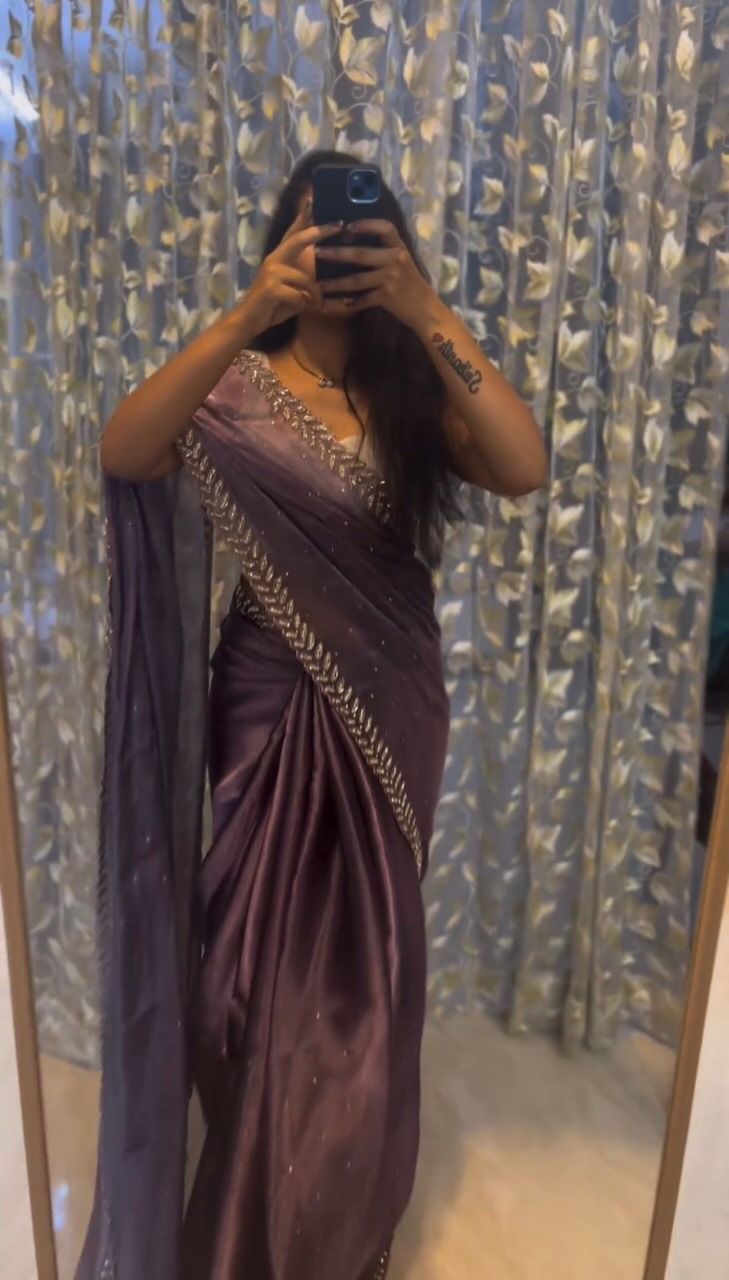 Lavender Pure Soft Designer Jimmy Choo Saree