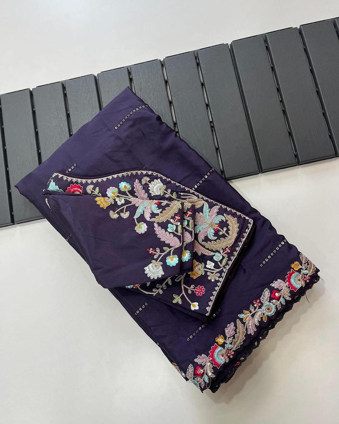 Beautiful Designer Soft Pure Soft Heavy Glooming Rangoli Silk Saree