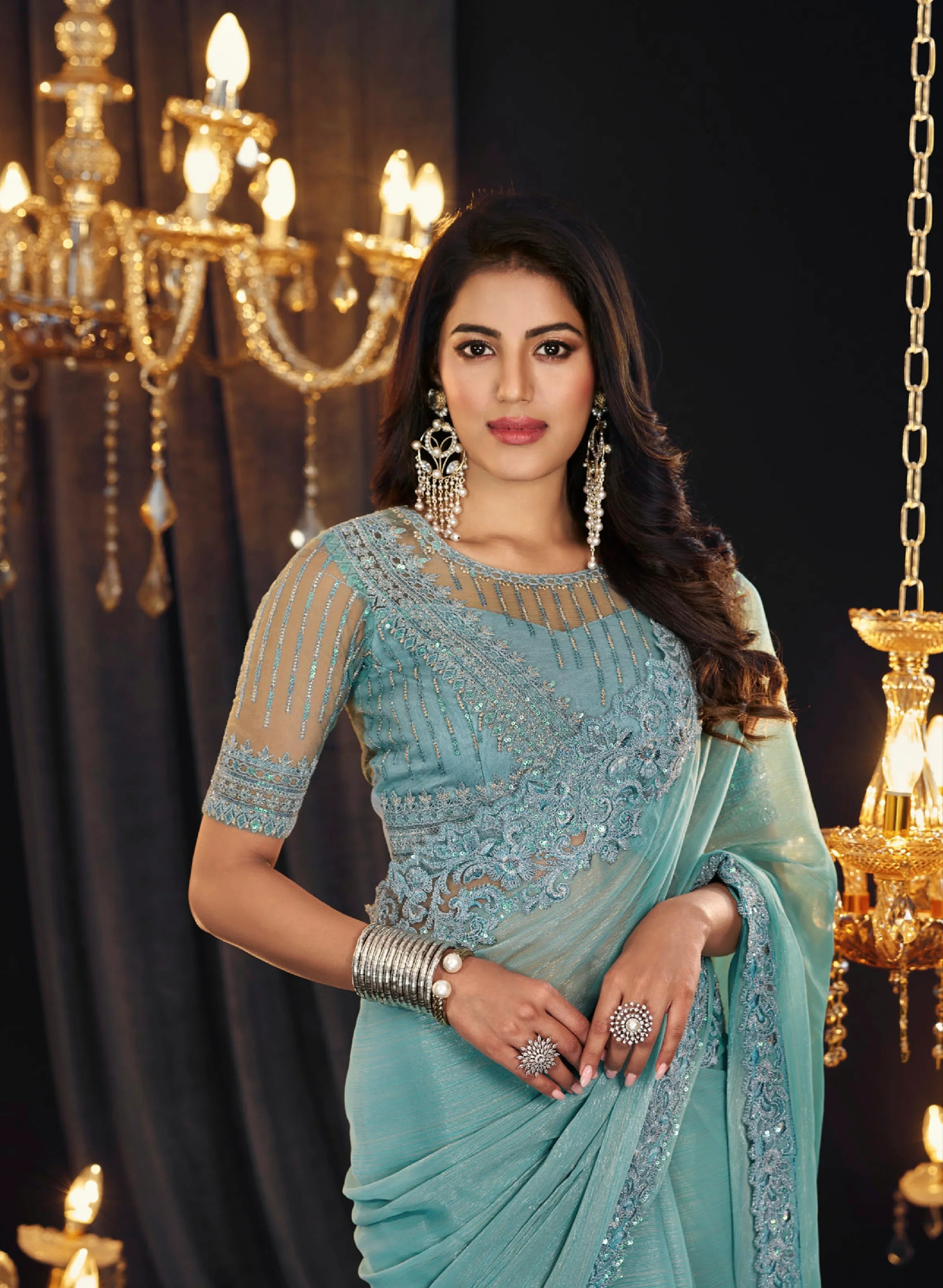 Beautiful Designer Occasion Wear Georgette Saree