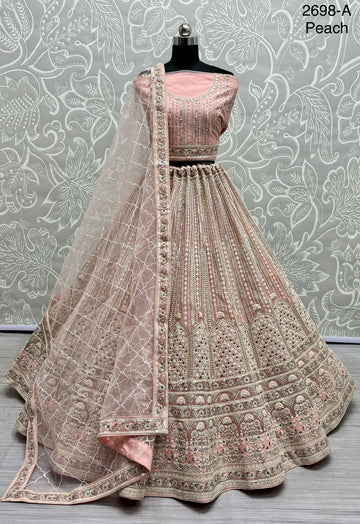 Beautiful Designer Bridal Pure Heavy Soft Net With Sequence Lehenga Choli