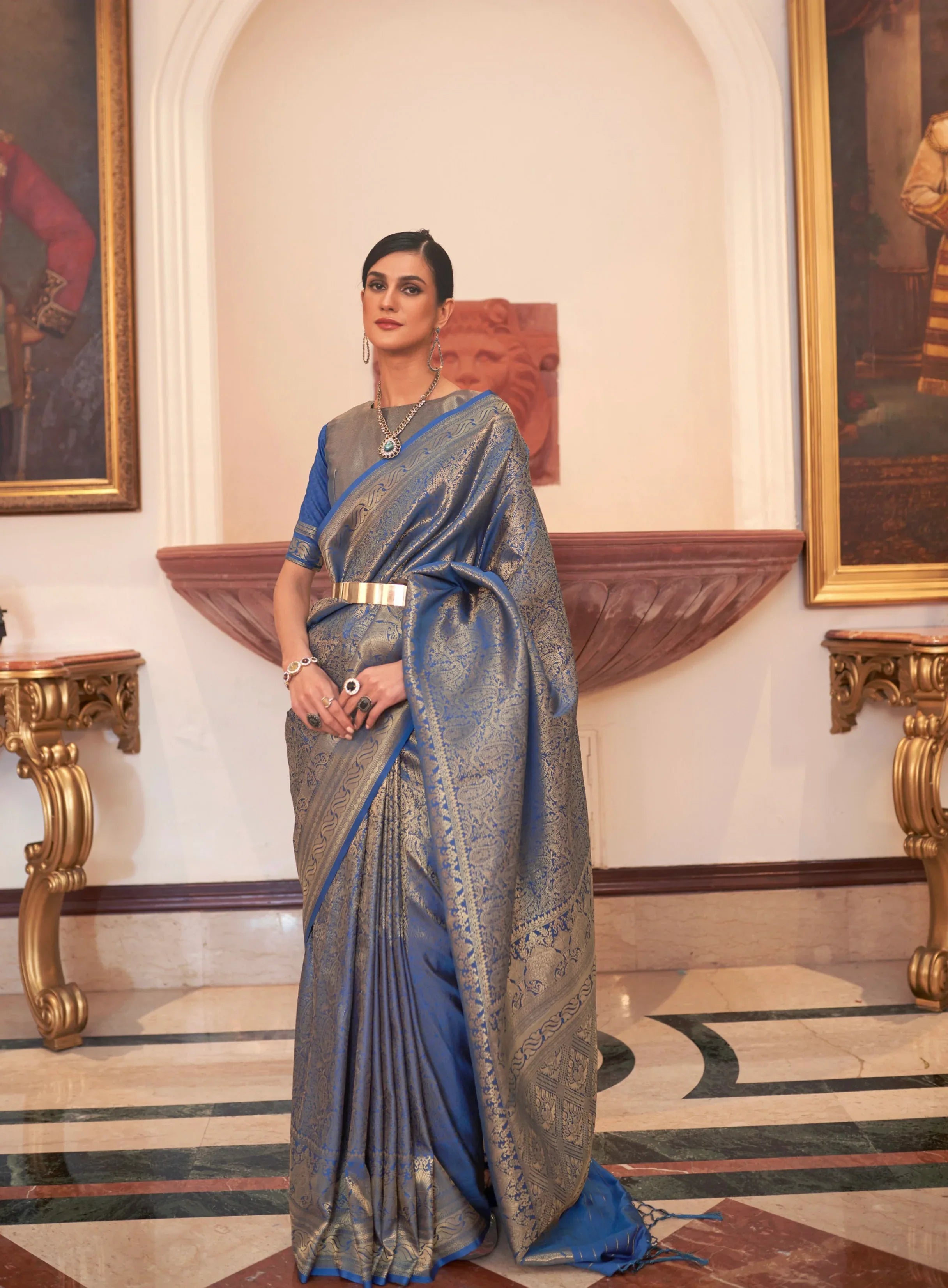 Beautiful Designer Festive Wear Handloom Weaving Saree