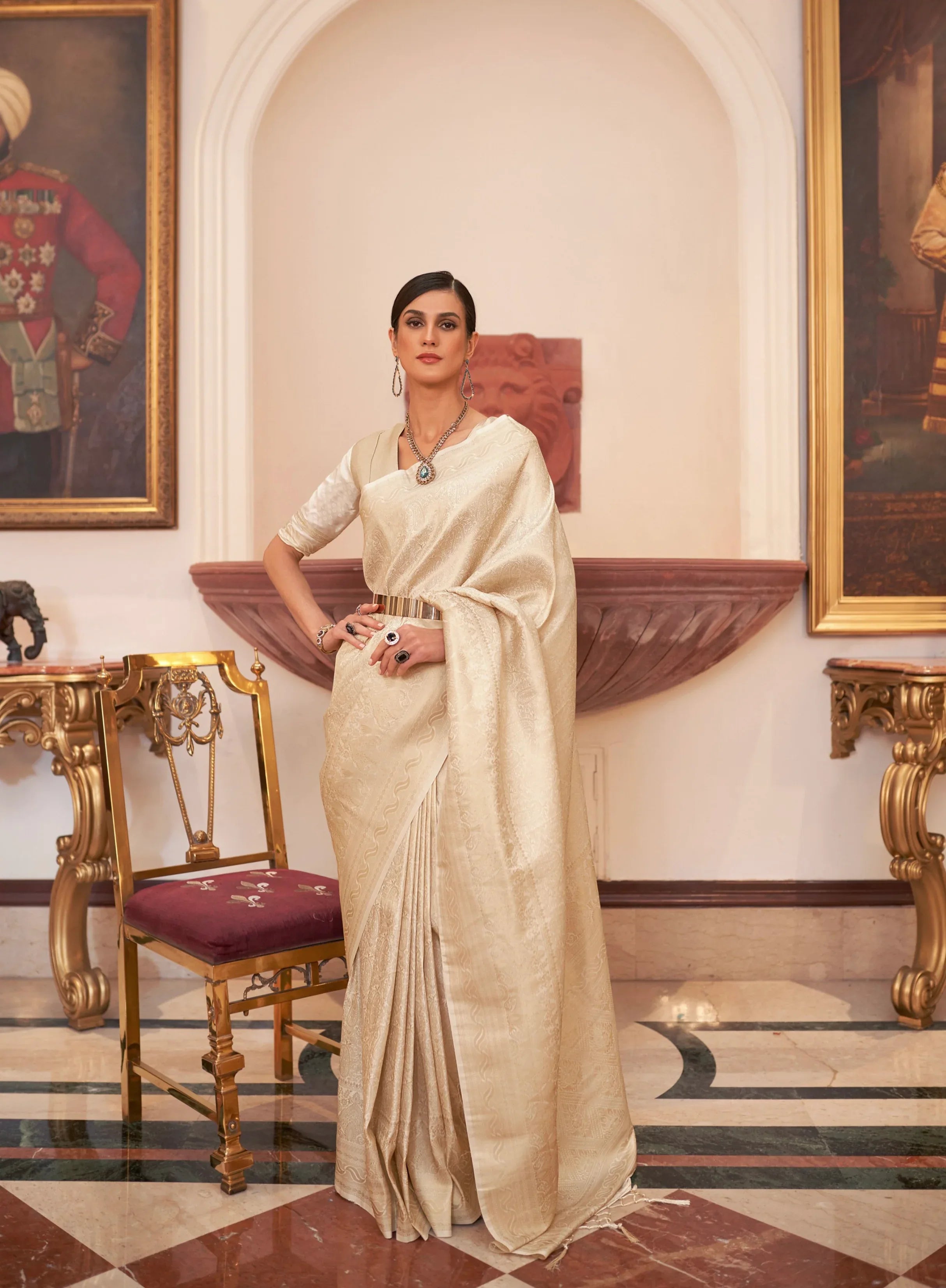 Beautiful Designer Festive Wear Handloom Weaving Saree
