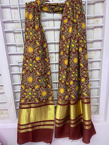 Beautiful Designer Ajrakh Print Lagddi Patta Digital Dupatta