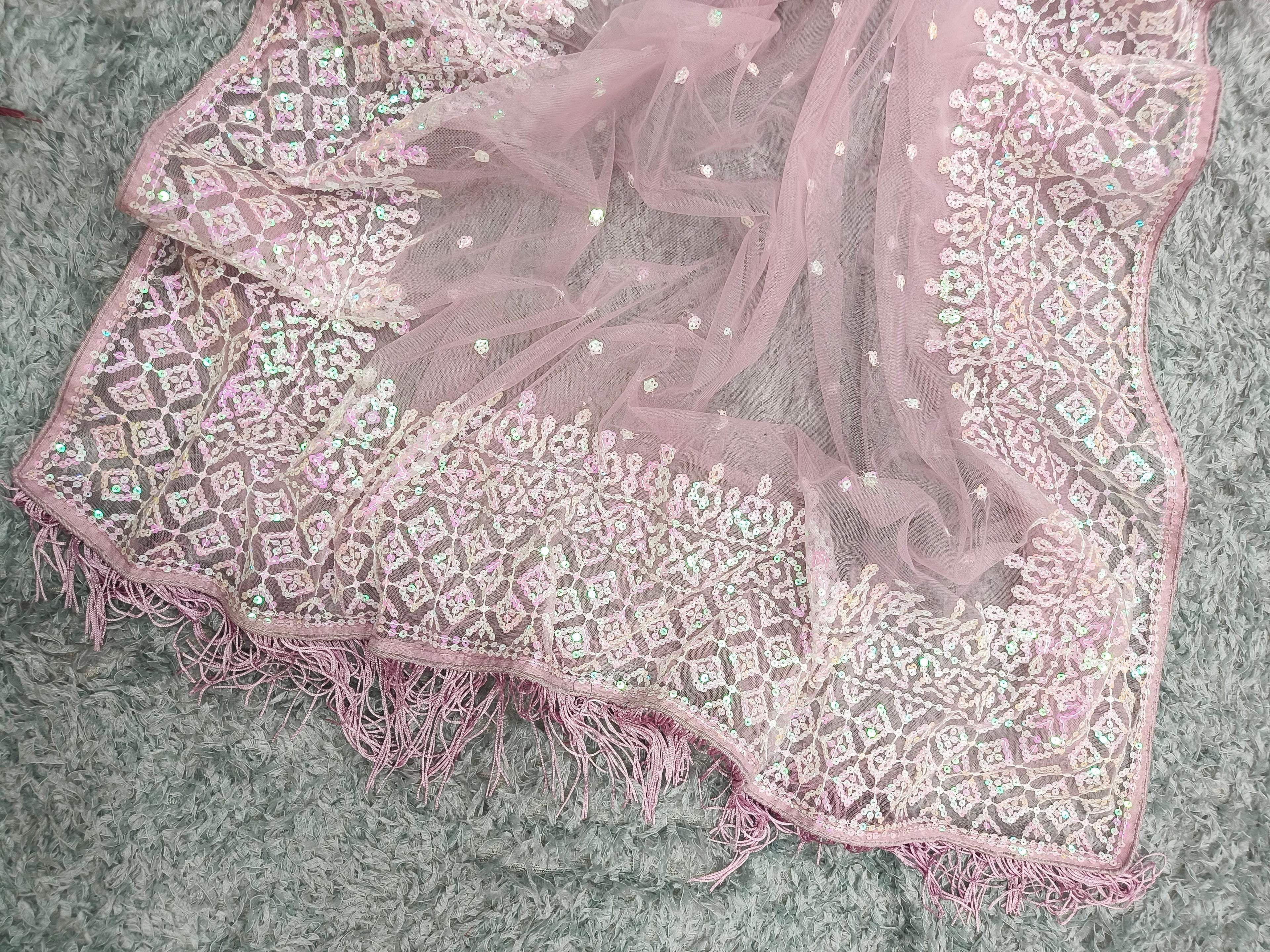 Beautiful Designer Bollywood Heavy Soft Net Sequanc Saree