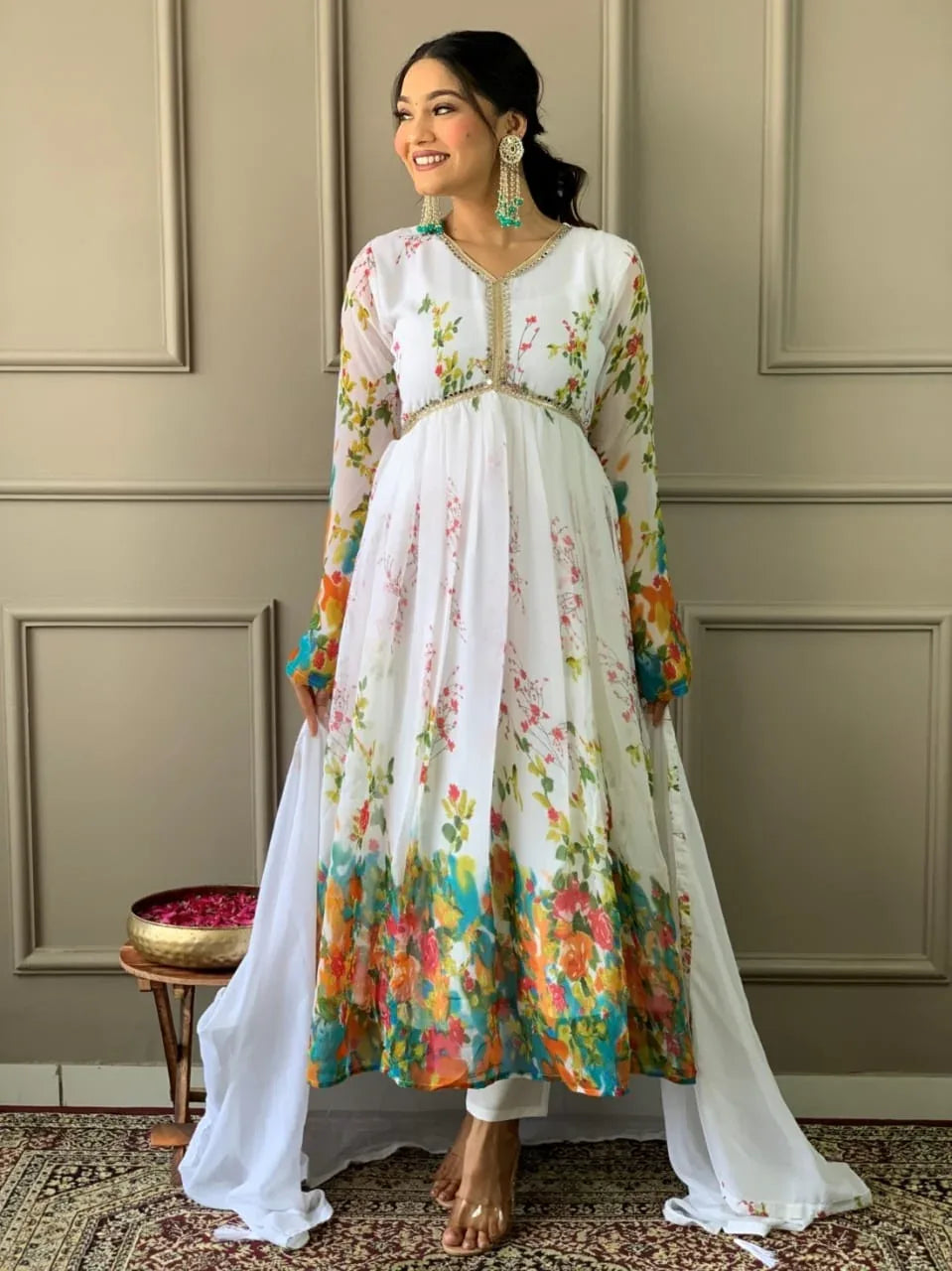 ladies dress frock suit Anarkali Dress For Ladies Suit Frock Suit Elegant Mustard Georgette Embroidery Sequence Anarkali Suit
