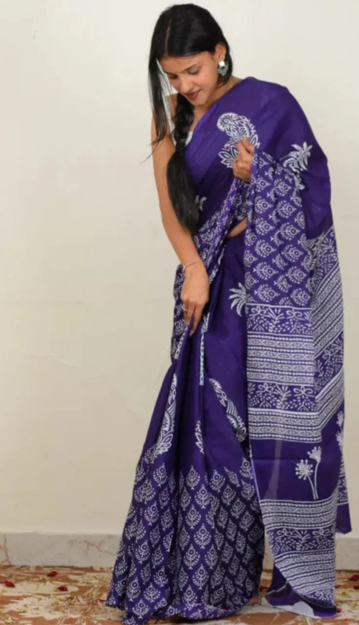Soft Linen Cotton Saree