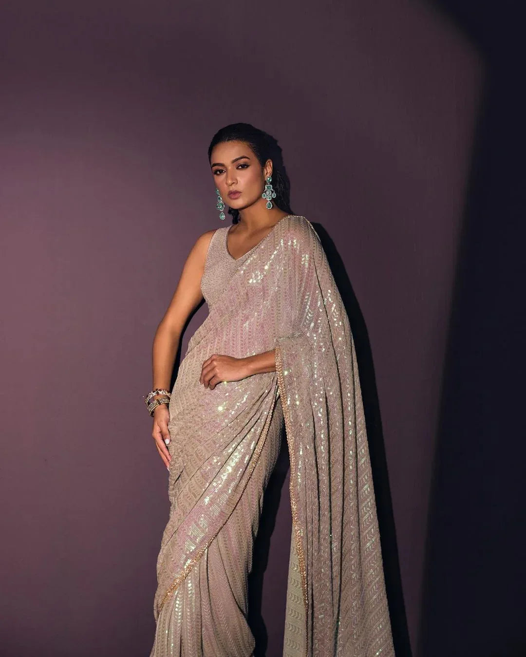 Georgette Sequance Saree