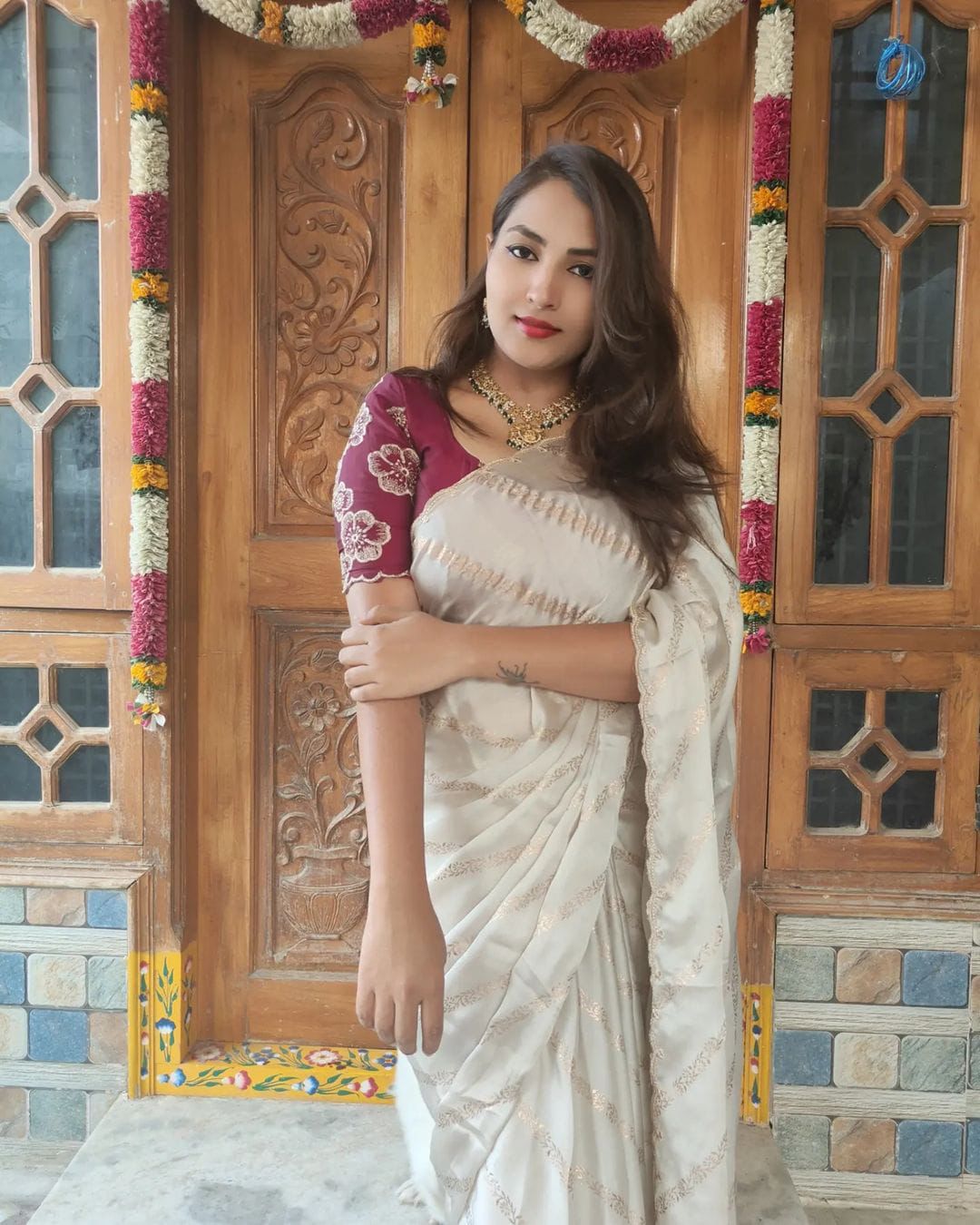 Satin saree