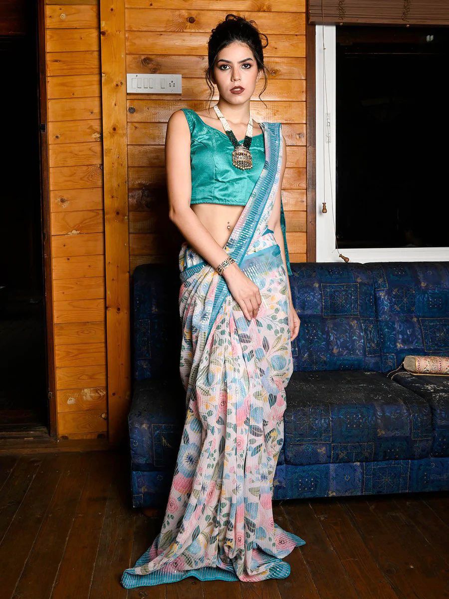 Georgette Sequence Saree