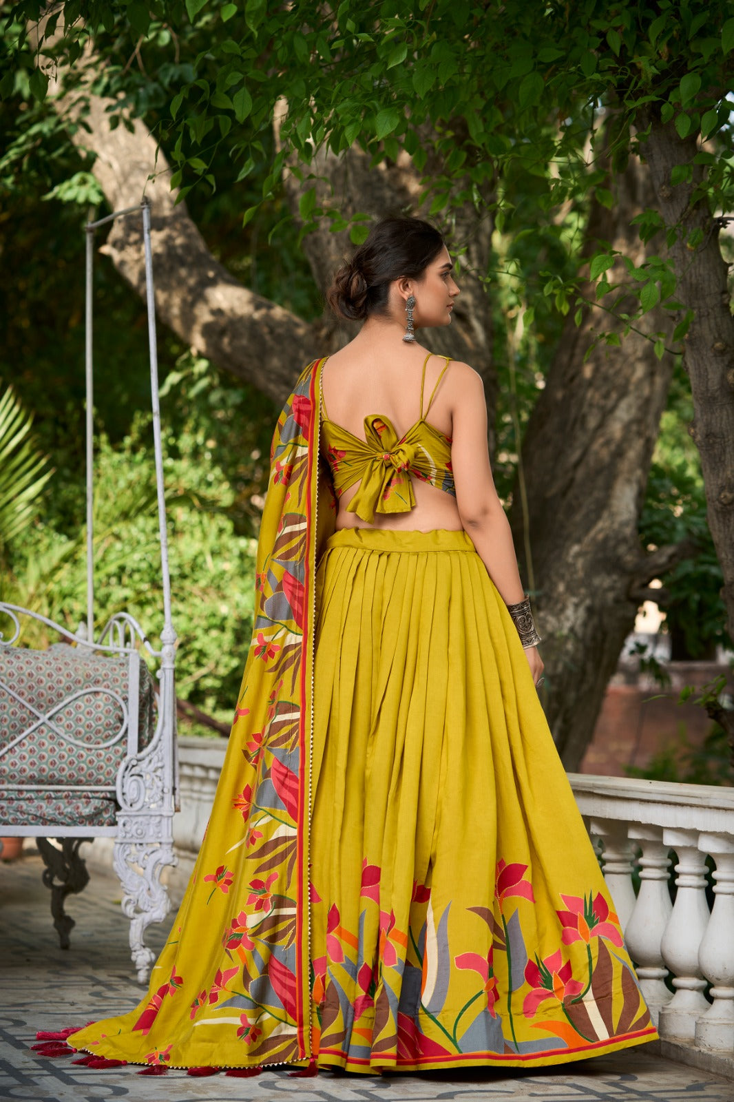 Navaratri Devasree Floral Print With Foil Work Lehenga Choli
