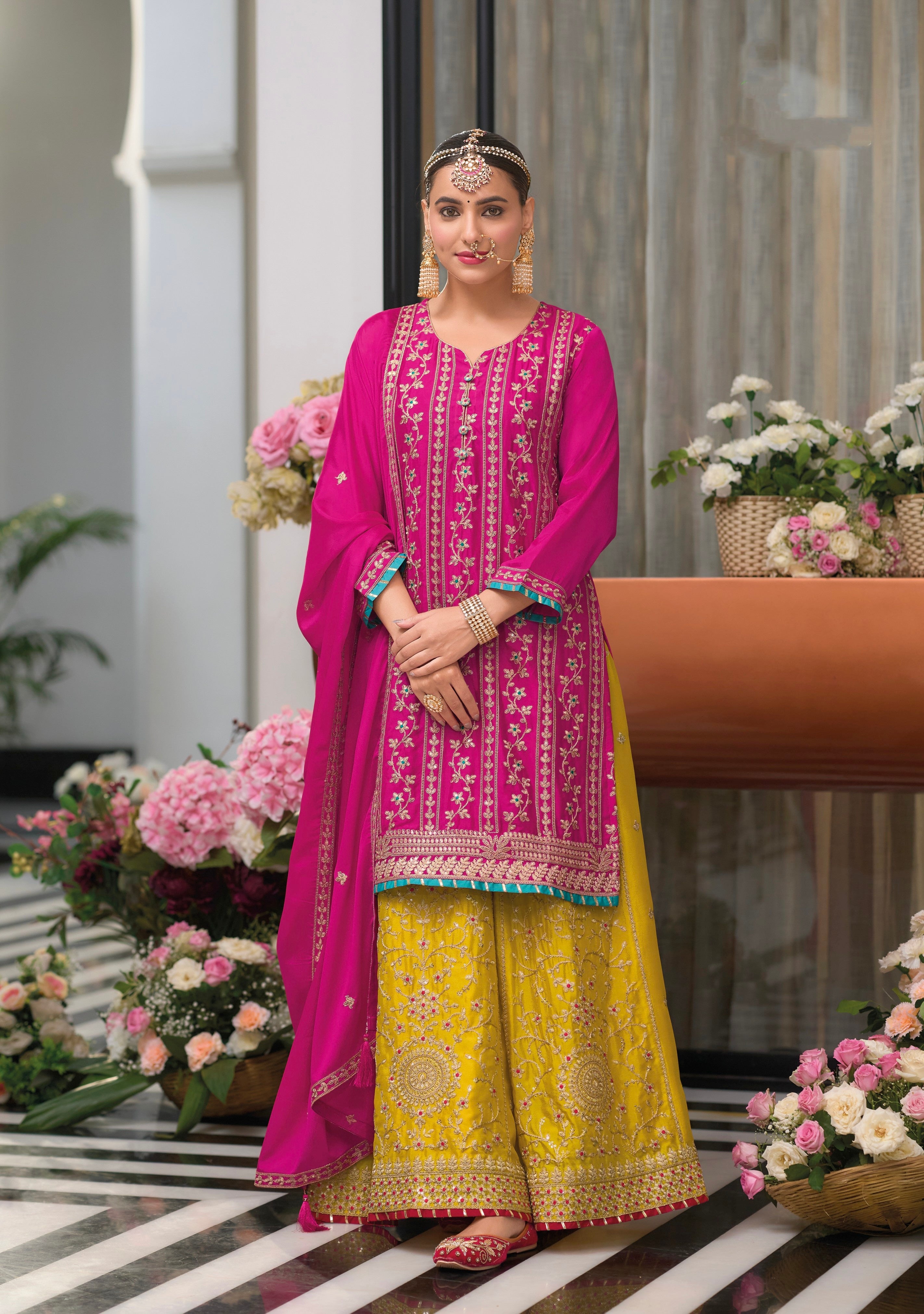 pink and yellow combination dress How to colorblock with pink and yellow