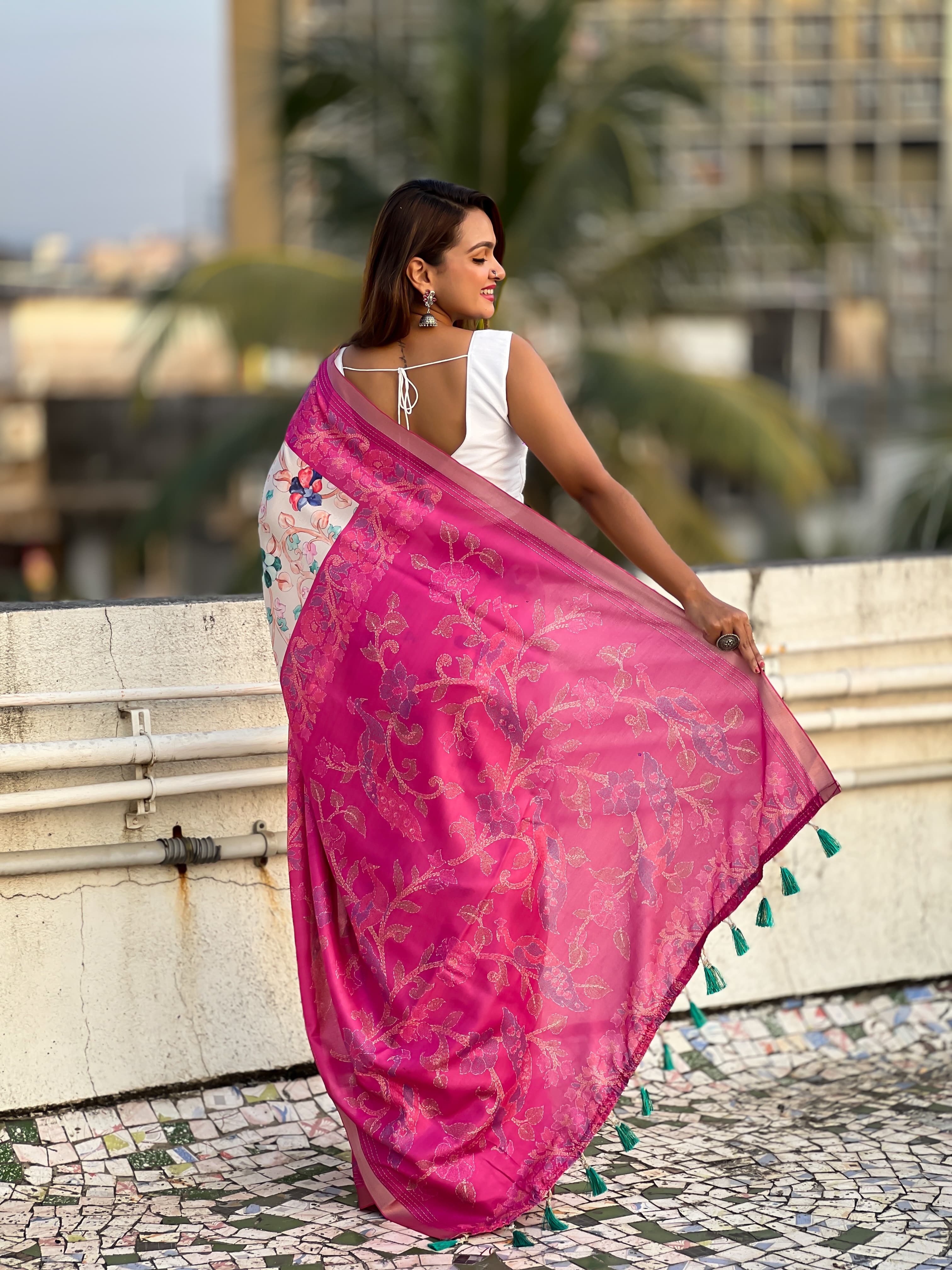 Kalamkari Print Saree