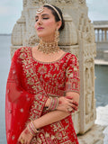 Red Bridal Lehenga with Intricate Embroidery