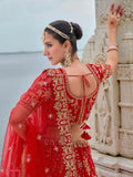 Red Bridal Lehenga with Intricate Embroidery
