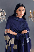 Navy Blue Straight Suit with Sequins Embroidered Dupatta