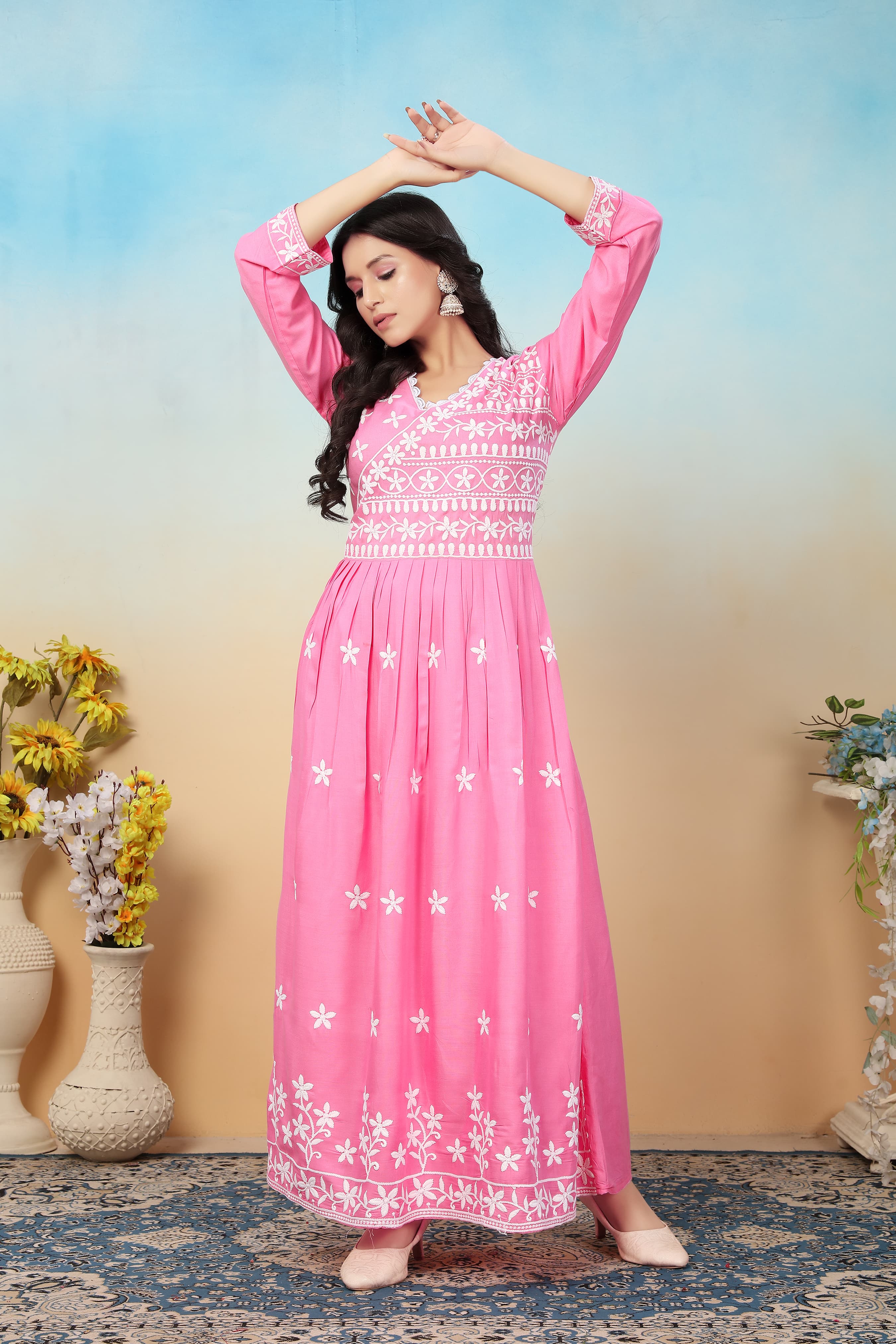 pink plazo dress Rust Pink Palazzo Suit Set - SHREETATVAM