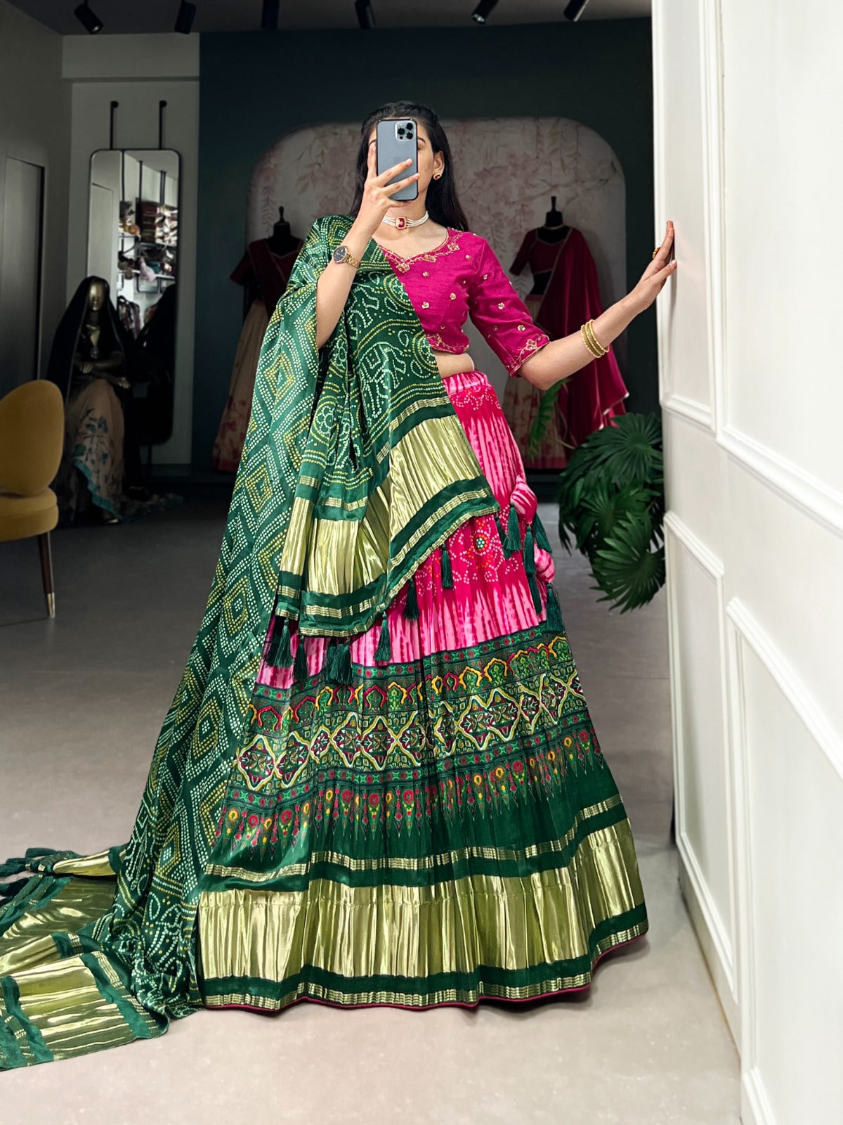 Gajji Silk Lehenga Choli