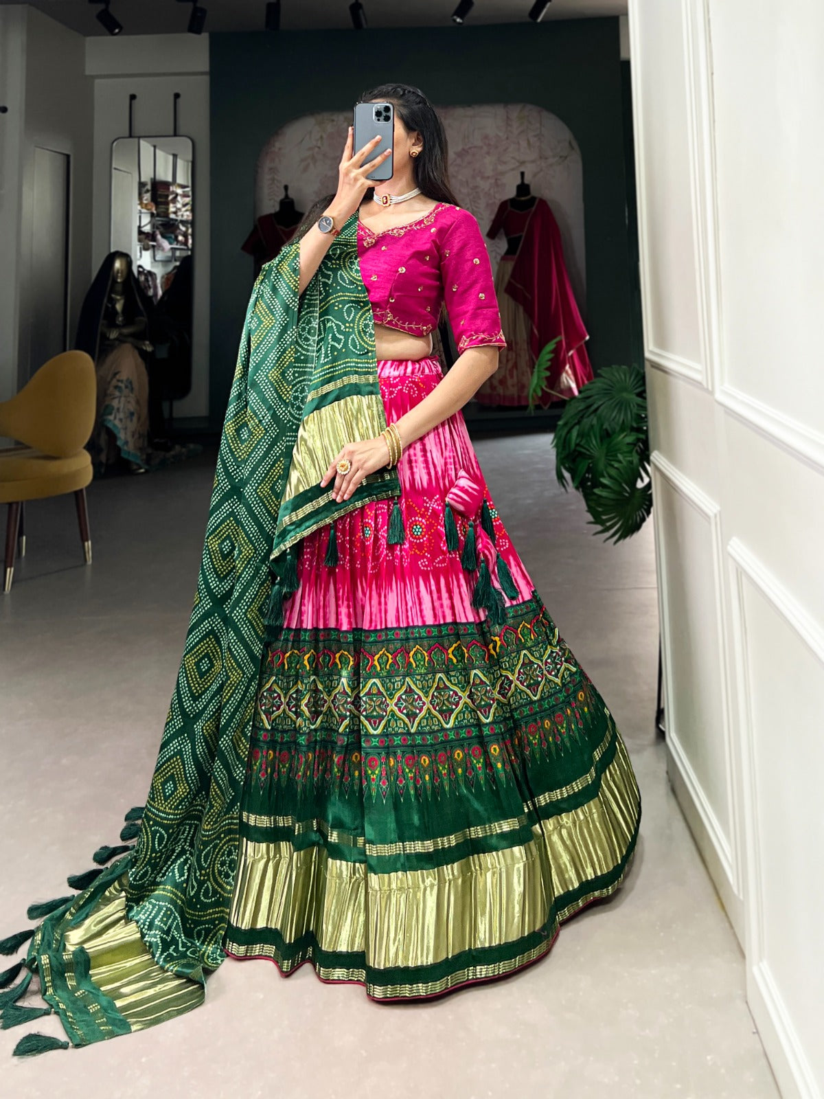 Gajji Silk Lehenga Choli