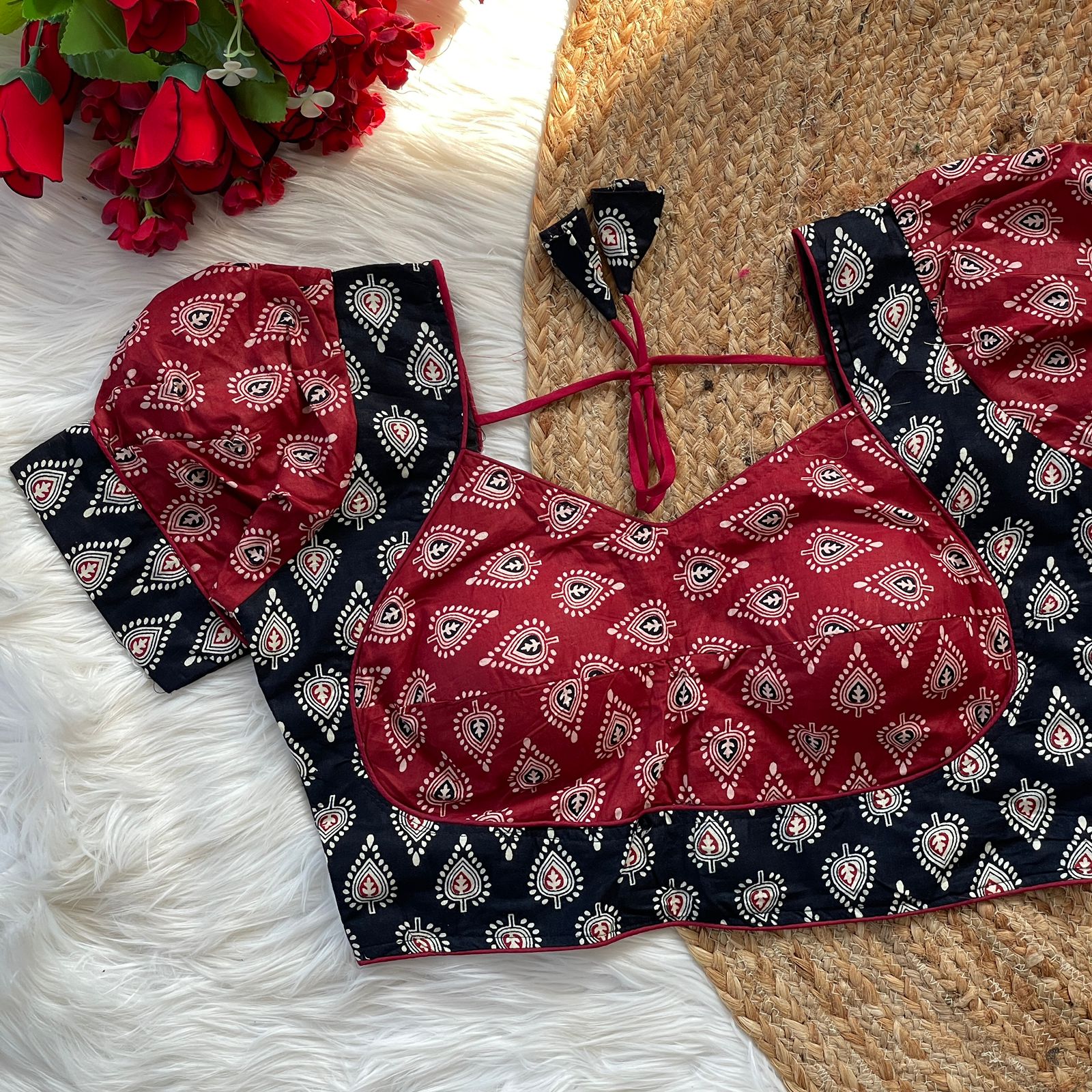 Ajrakh Cotton Printed Blouse