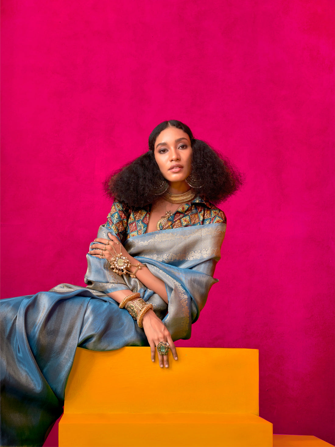 Serene Blue Pure Zari Tissue Saree