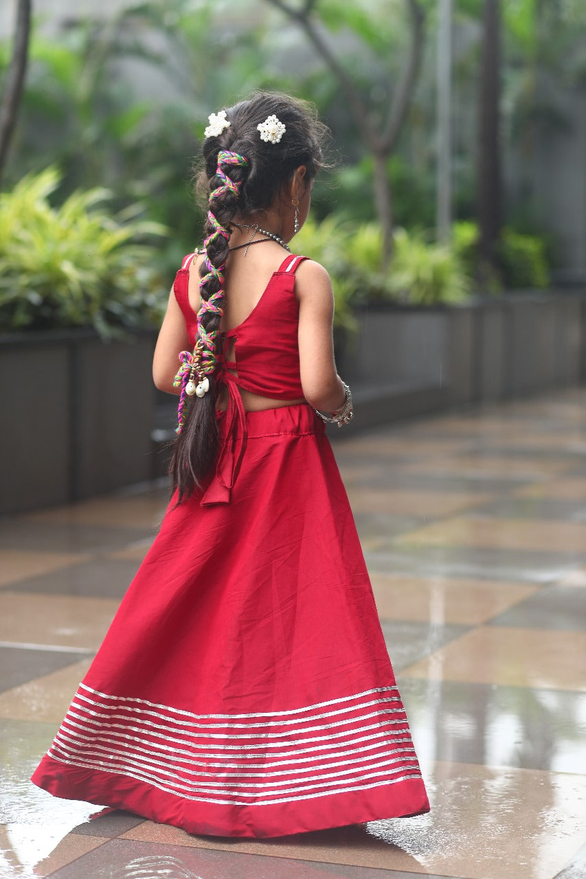 Navratri outfit for 3 to 11 year old girls with drawstring lehenga