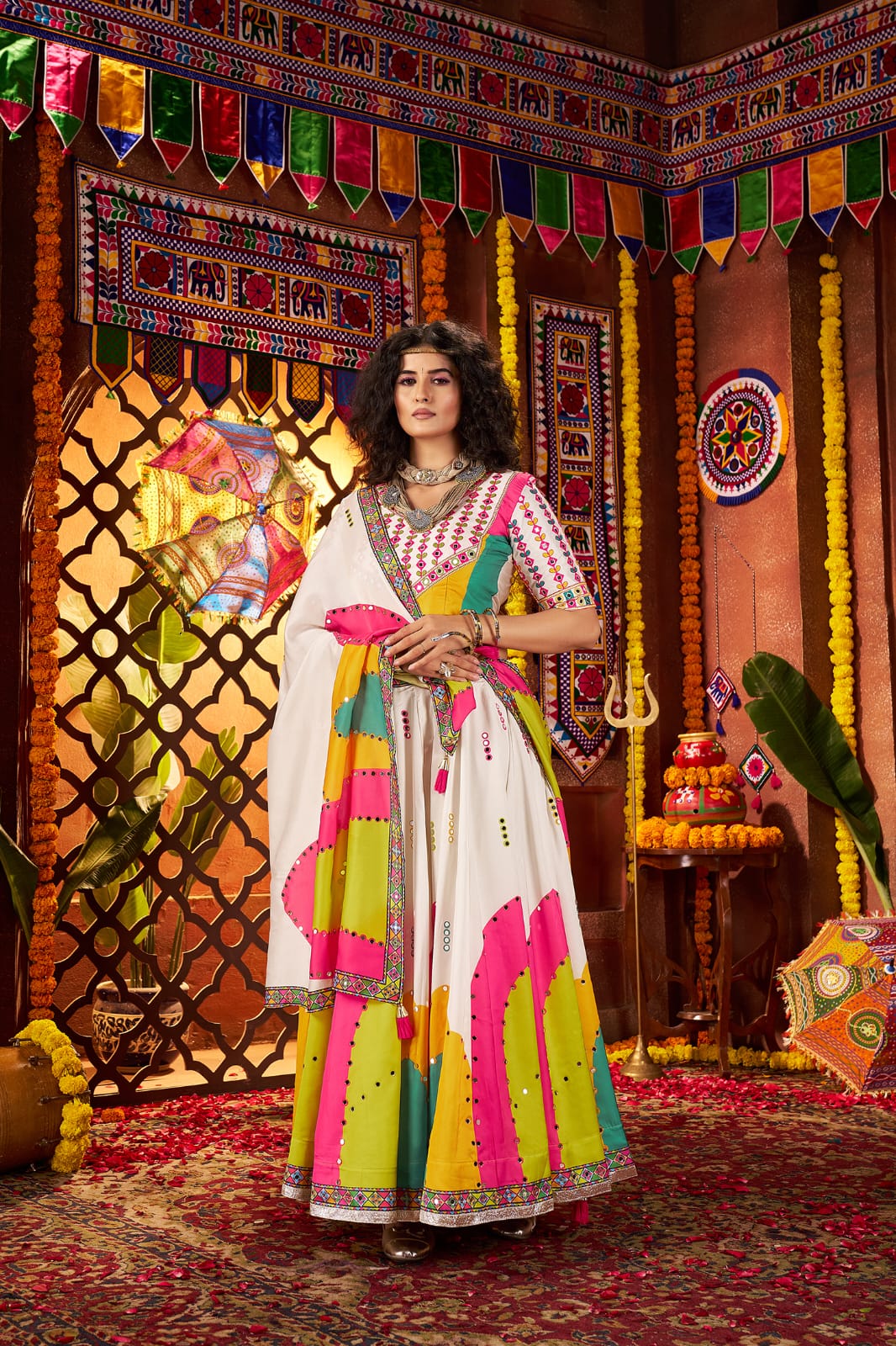 Navratri lehenga choli with mirror work